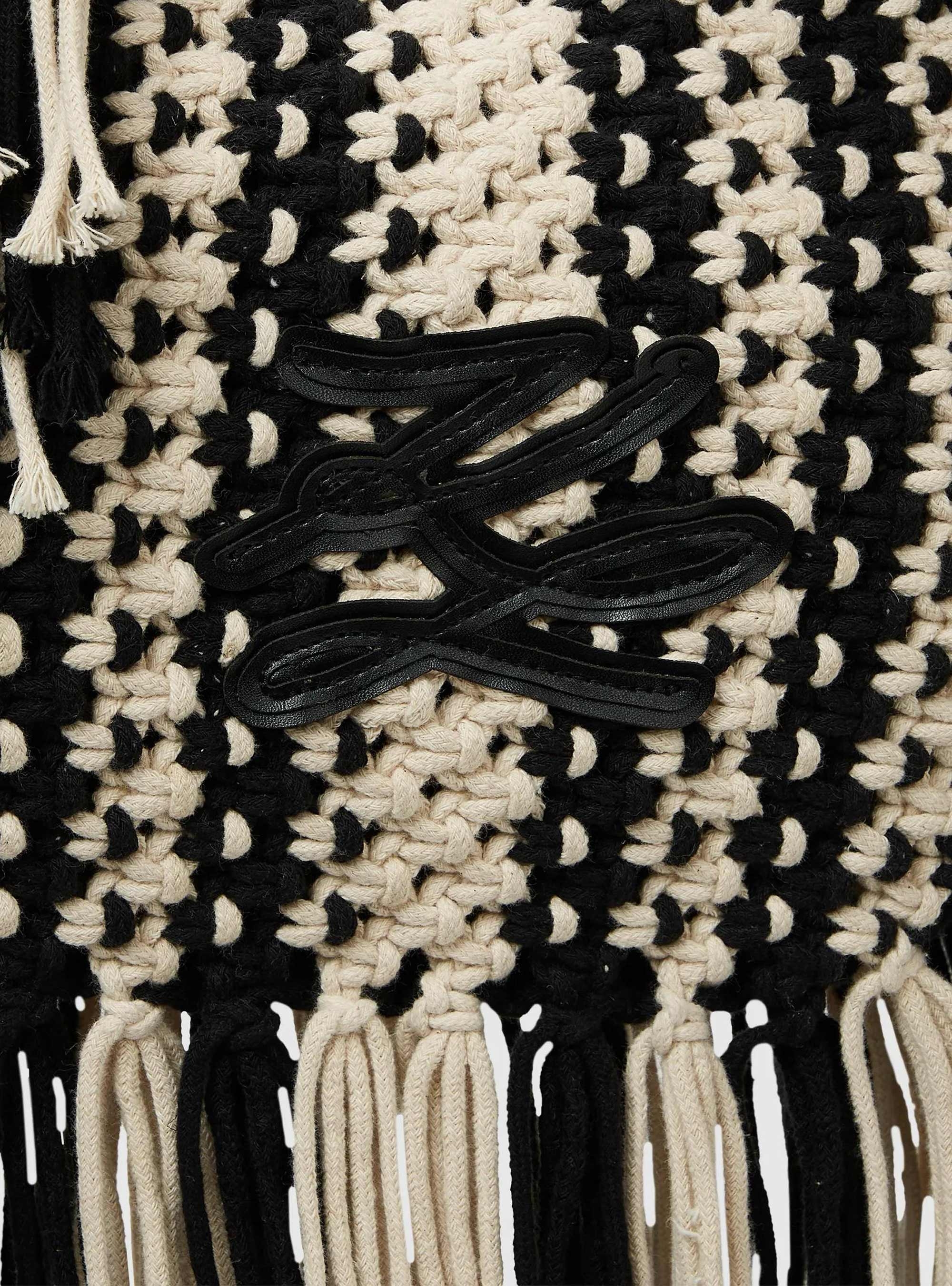 Karl Lagerfeld K/Autograph Fringe Shoulder Bag - Black & White