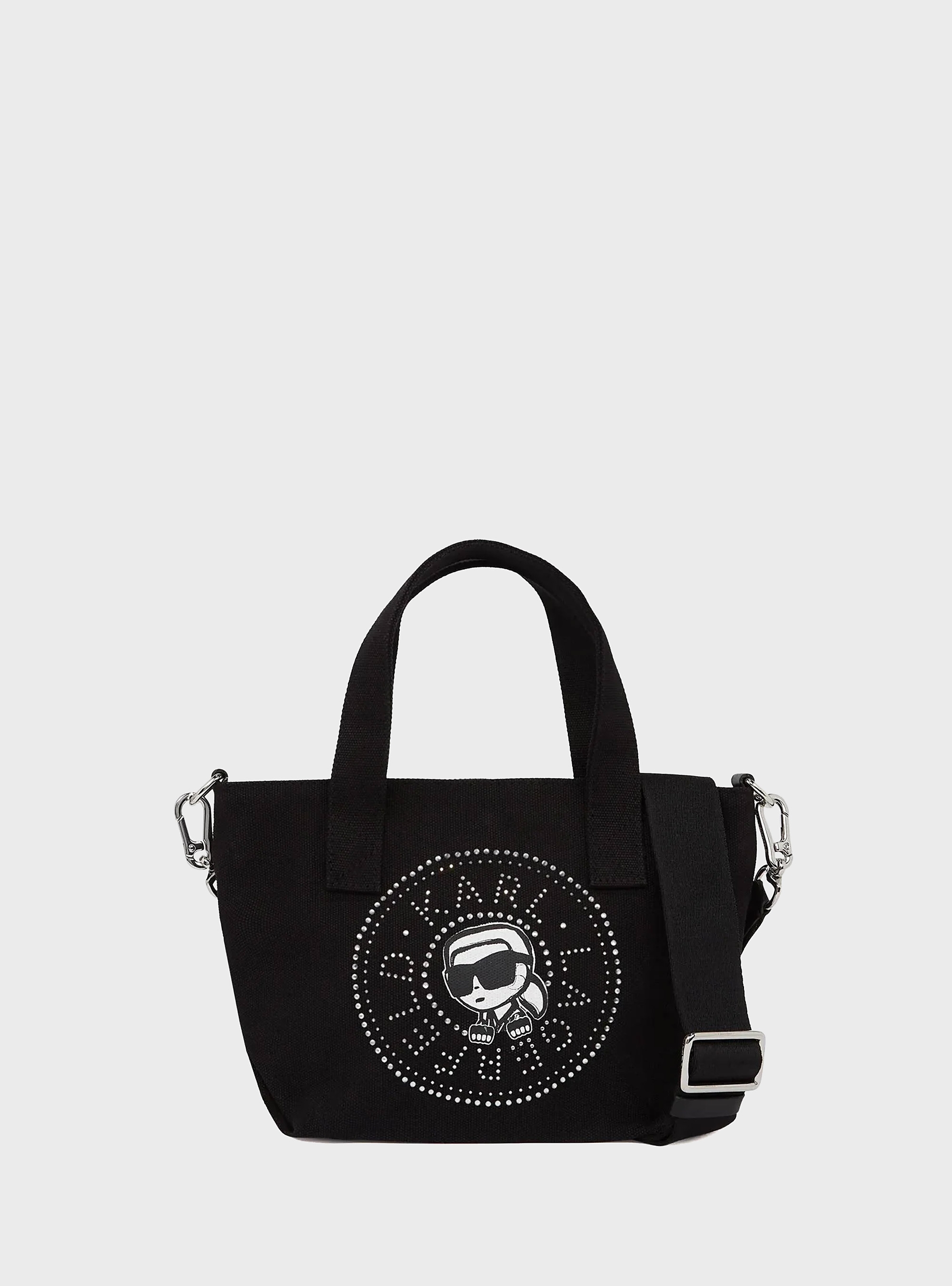 Karl Lagerfeld Ikon Circle Rhinestones Shopper - Black