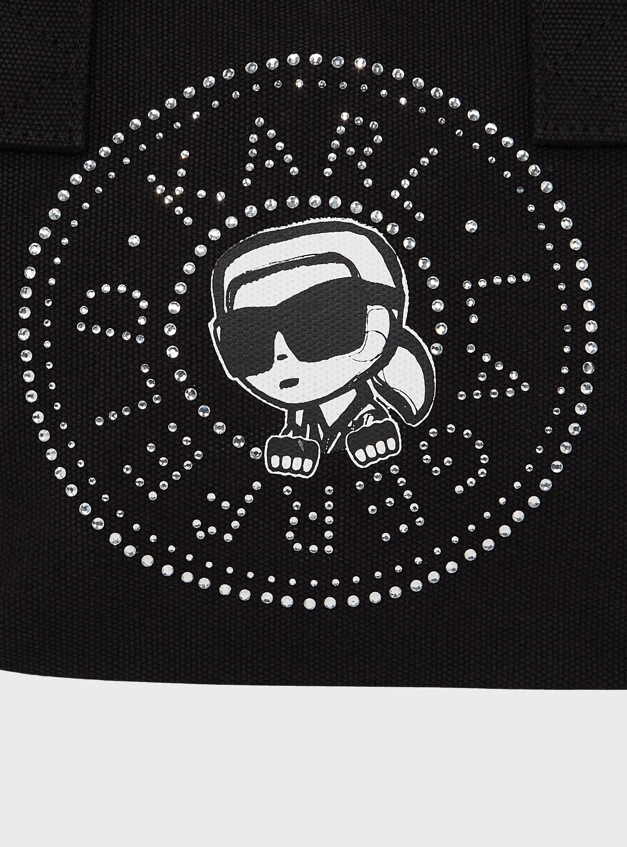 Karl Lagerfeld Ikon Circle Rhinestones Shopper - Black