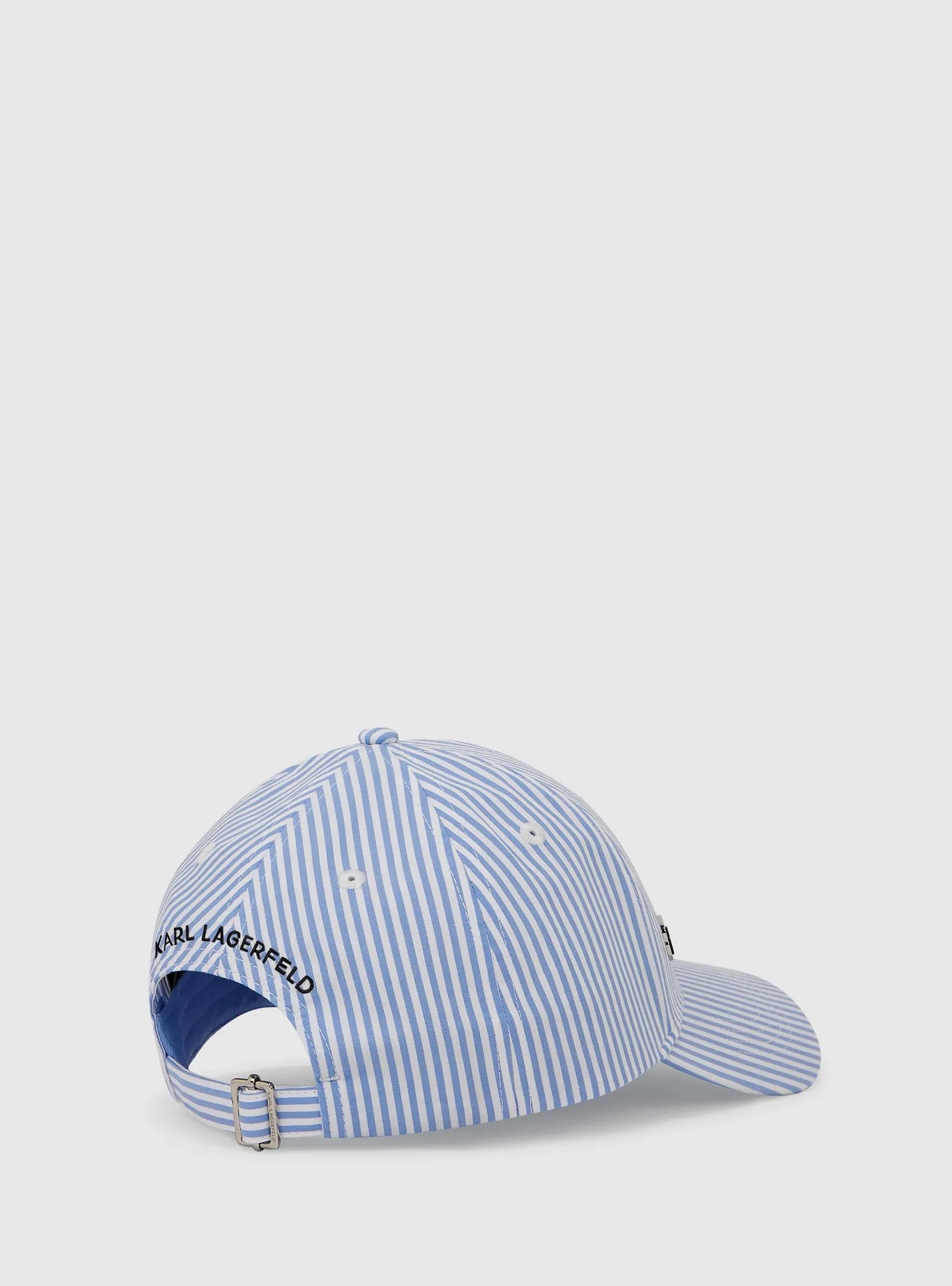 Karl Lagerfeld Ikon Striped Cap - Blue