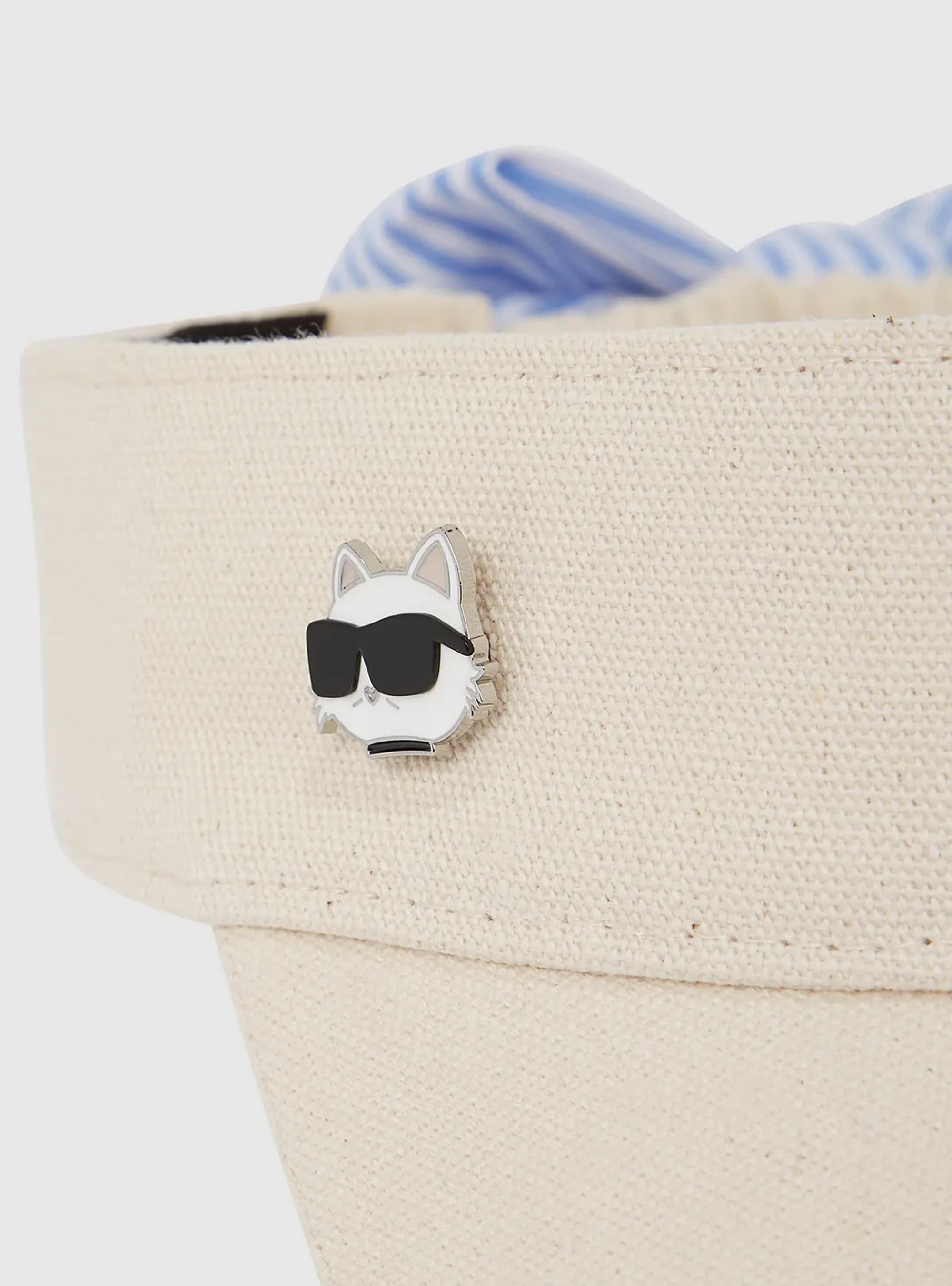 Karl Lagerfeld Ikon Choupette Tie Detail Visor - Natural