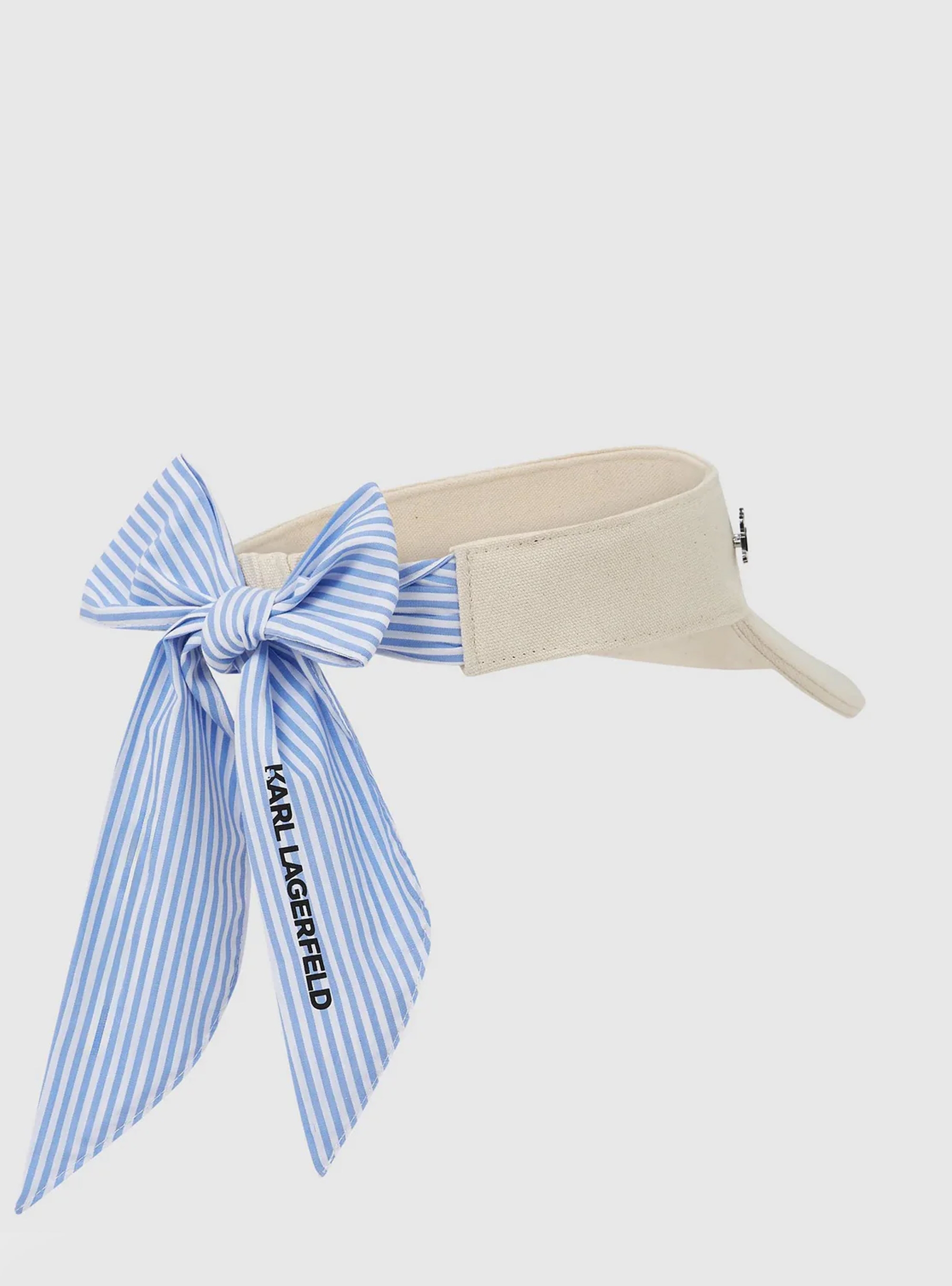 Karl Lagerfeld Ikon Choupette Tie Detail Visor - Natural