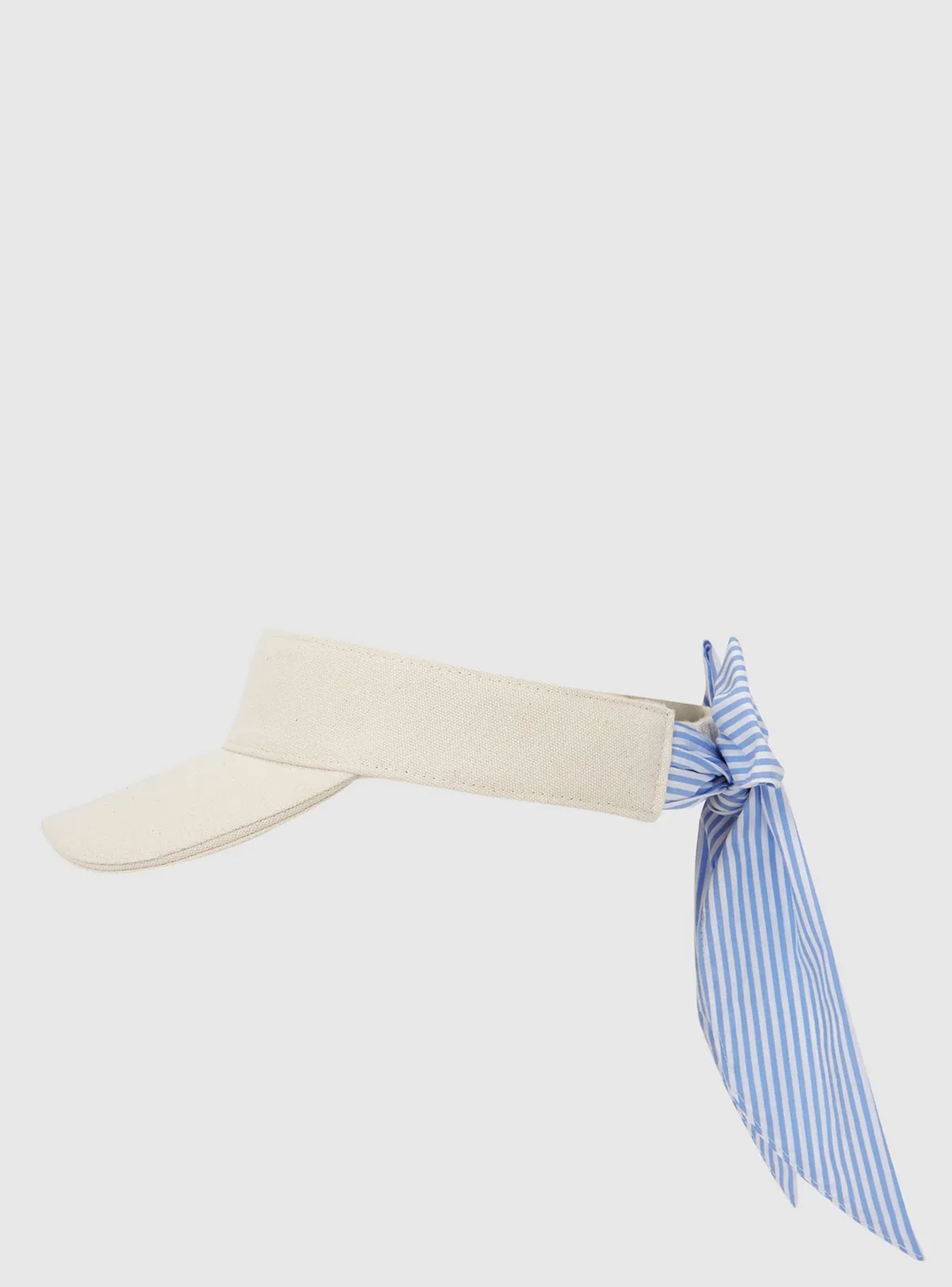 Karl Lagerfeld Ikon Choupette Tie Detail Visor - Natural