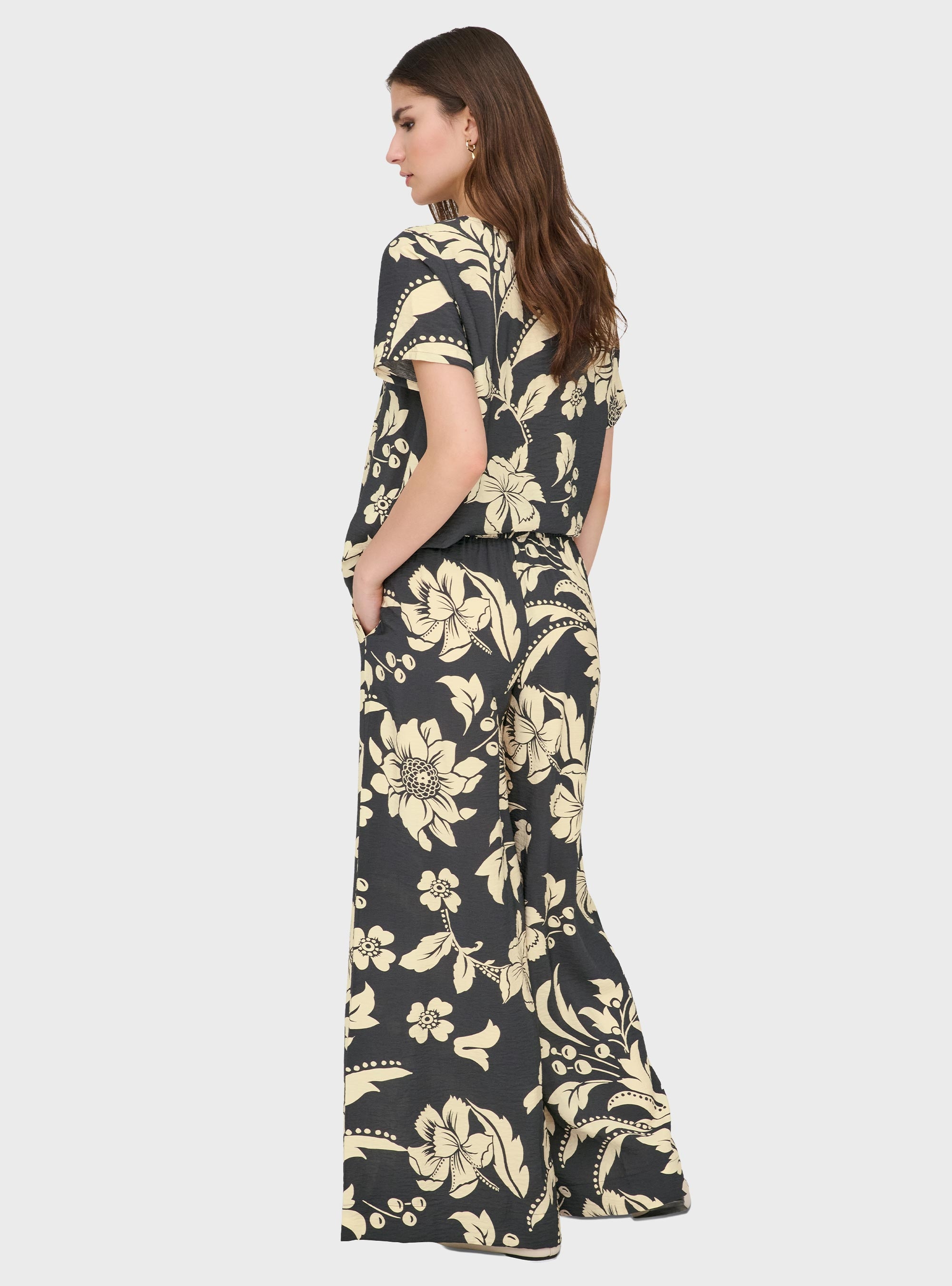 Jdytroya Mid Waist Palazzo Pants - Black