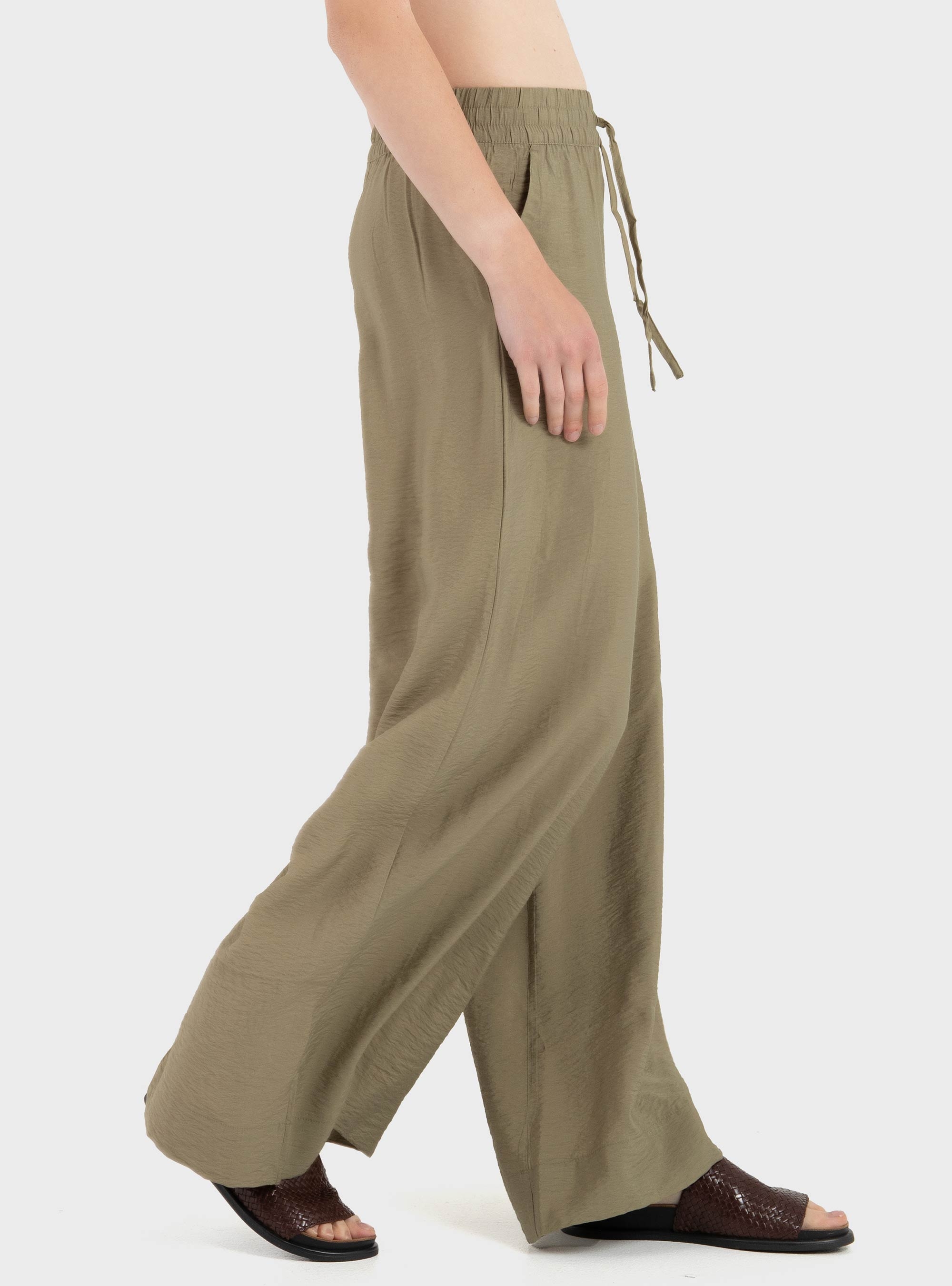 Jdy Troya Mid Waist Palazzo Pants - Olive 