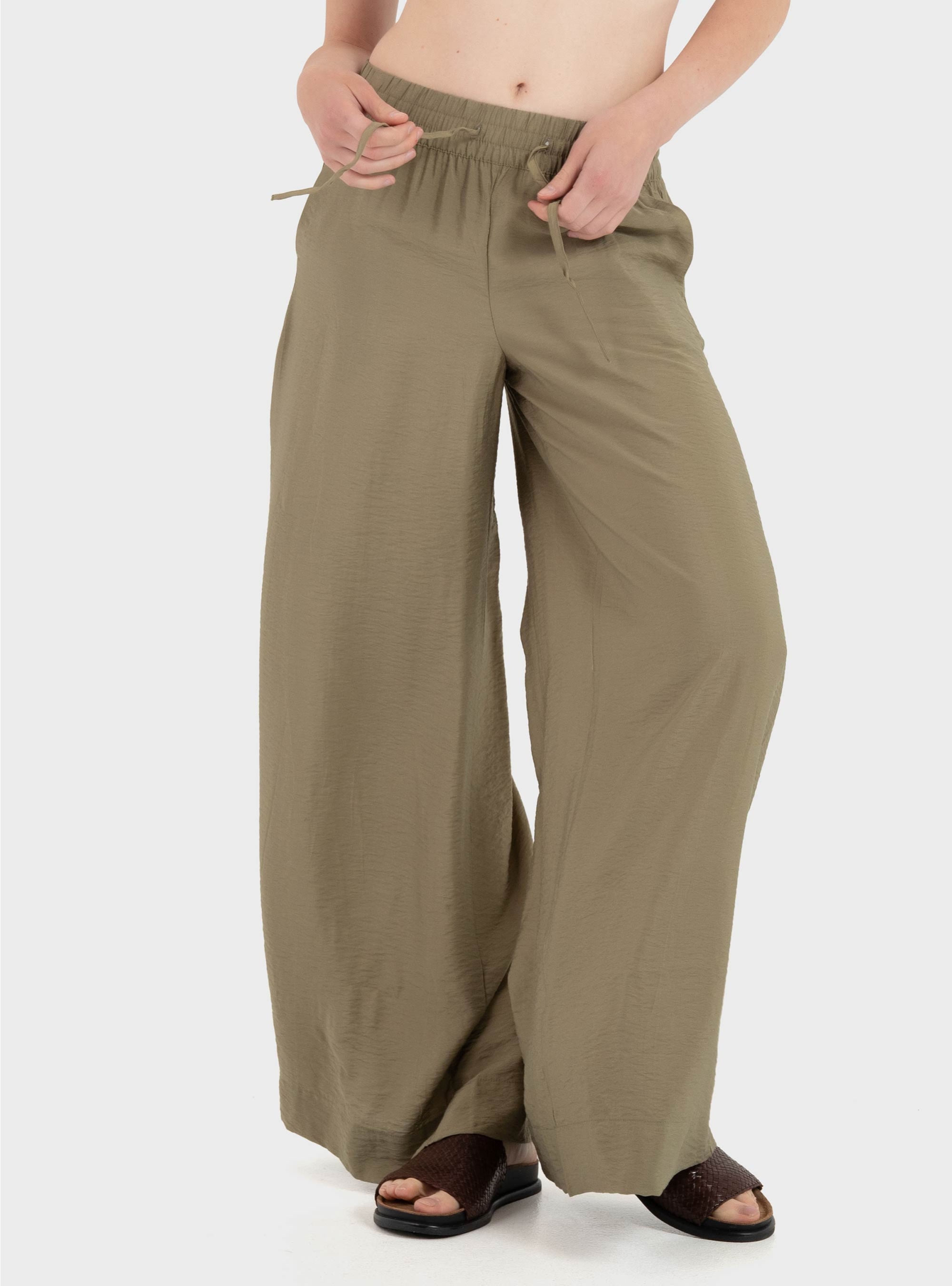 Jdy Troya Mid Waist Palazzo Pants - Olive 