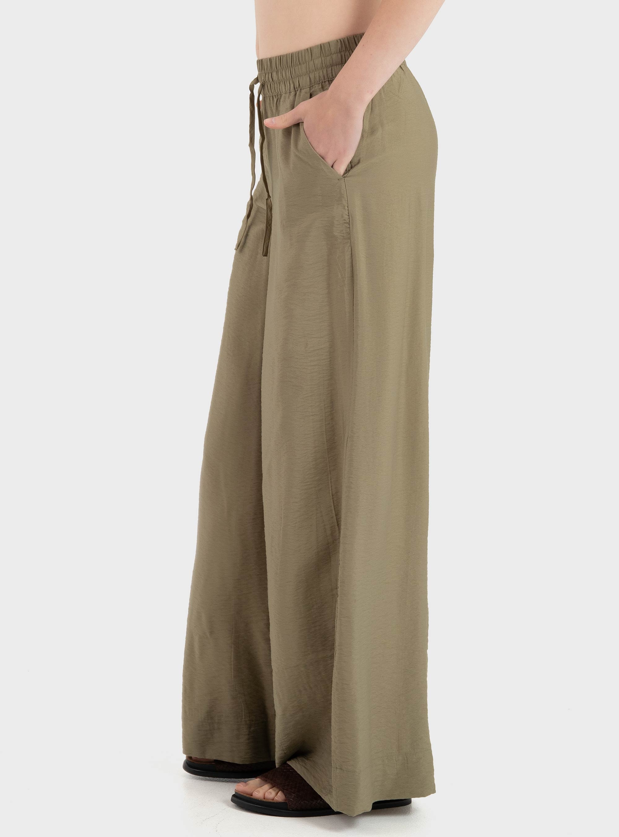 Jdy Troya Mid Waist Palazzo Pants - Olive 