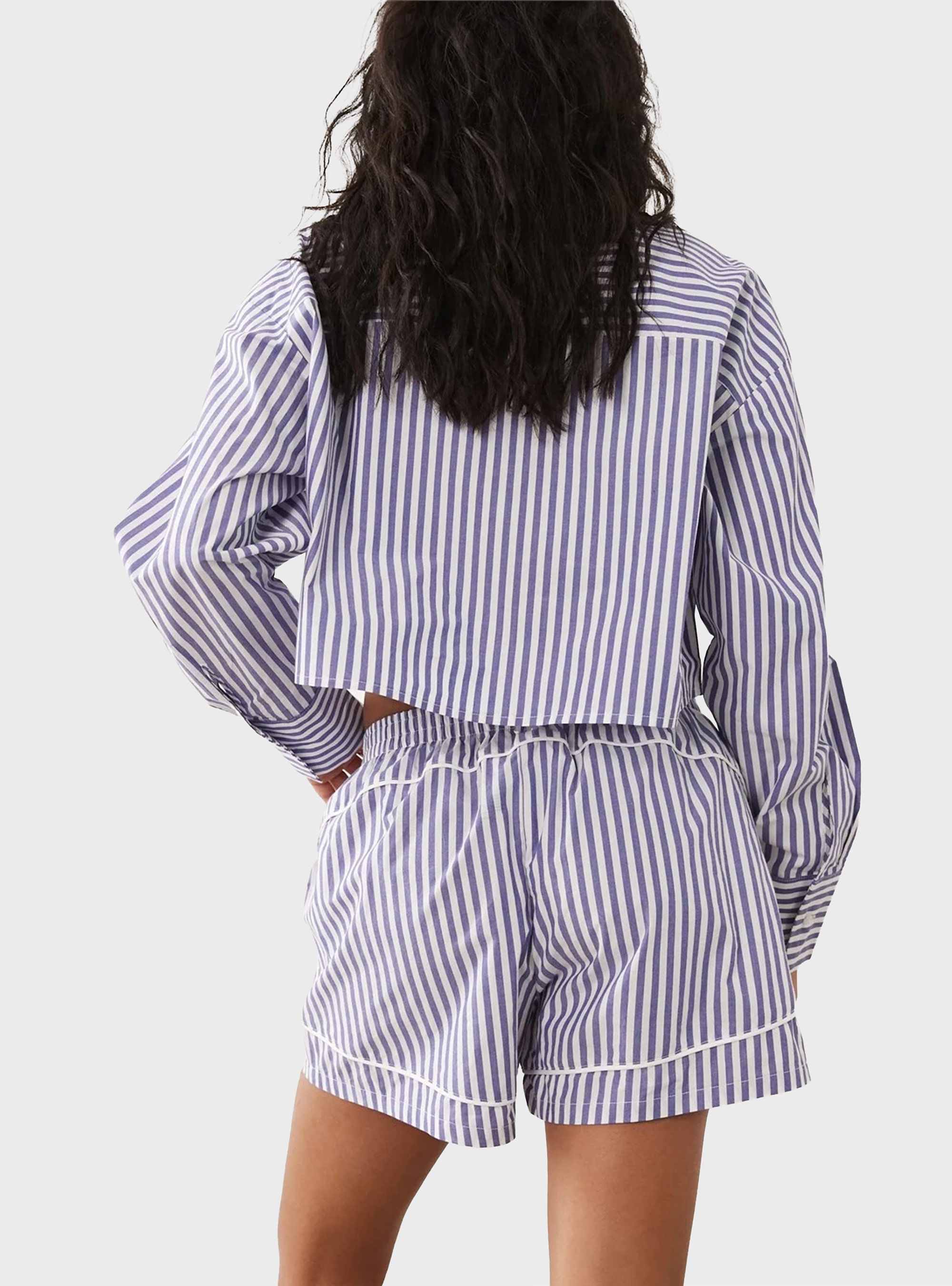 Calvin Klein Cotton Poplin Pyjama Shorts - Blue