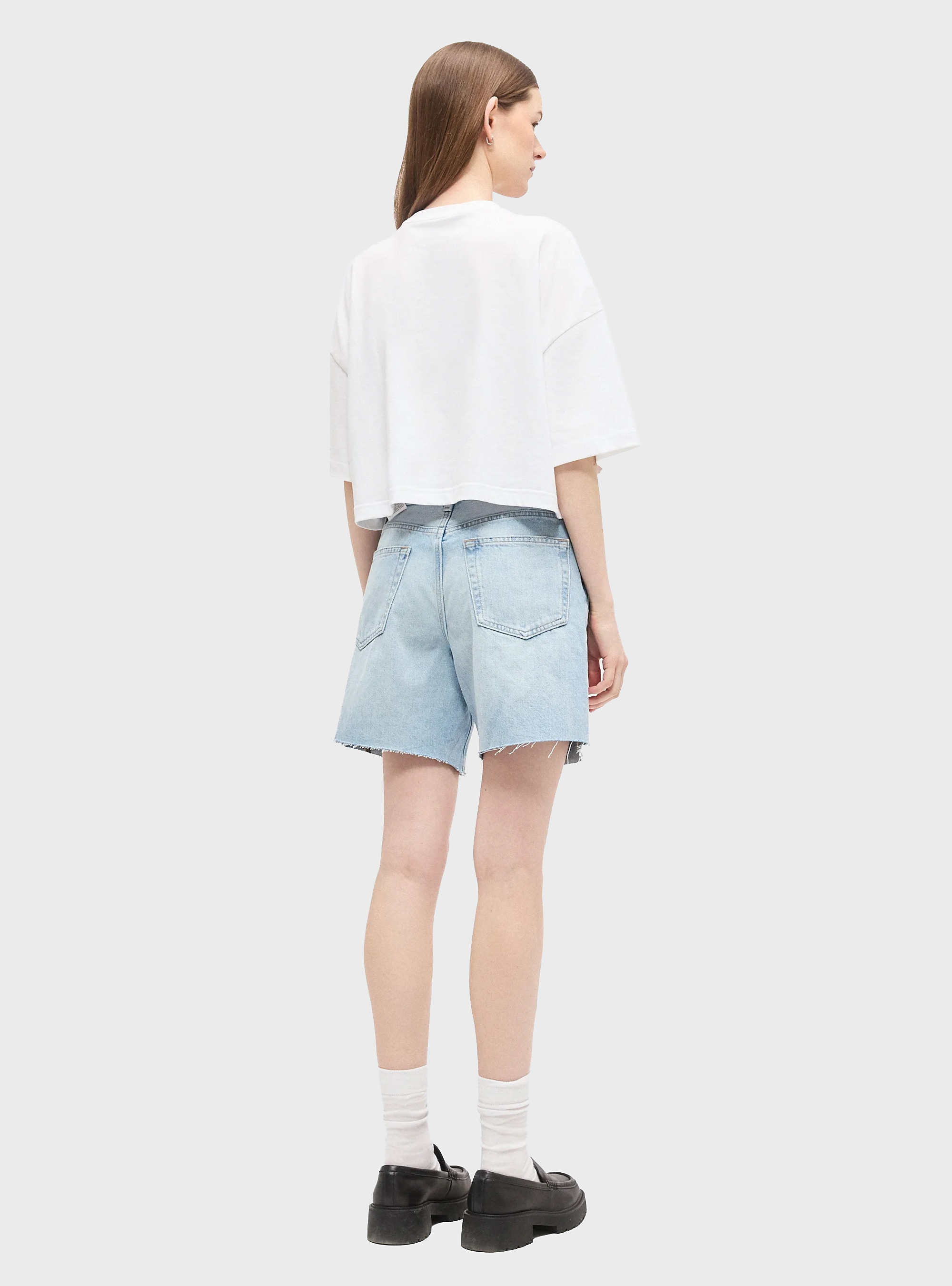 Calvin Klein BOXY CROP MONOLOGO TEE - White