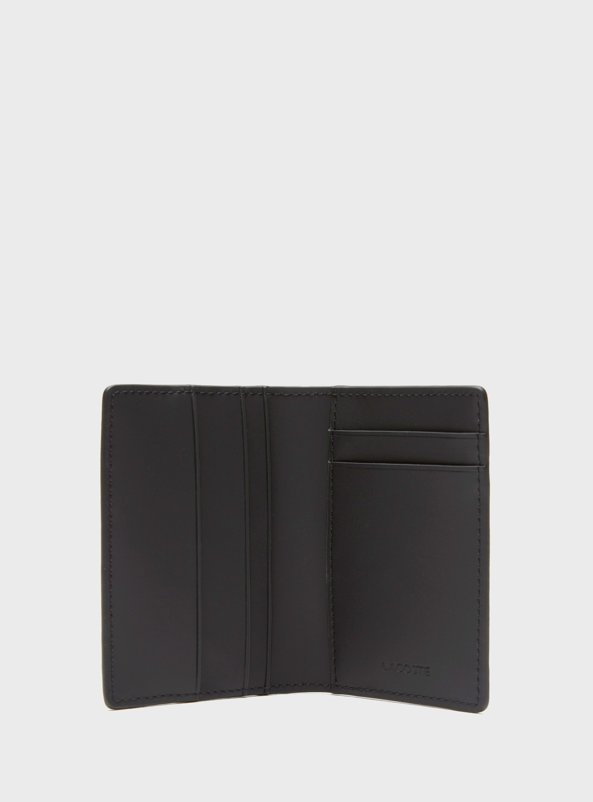 Lacoste The Blend Monogram Print Vertical Card Holder - Black
