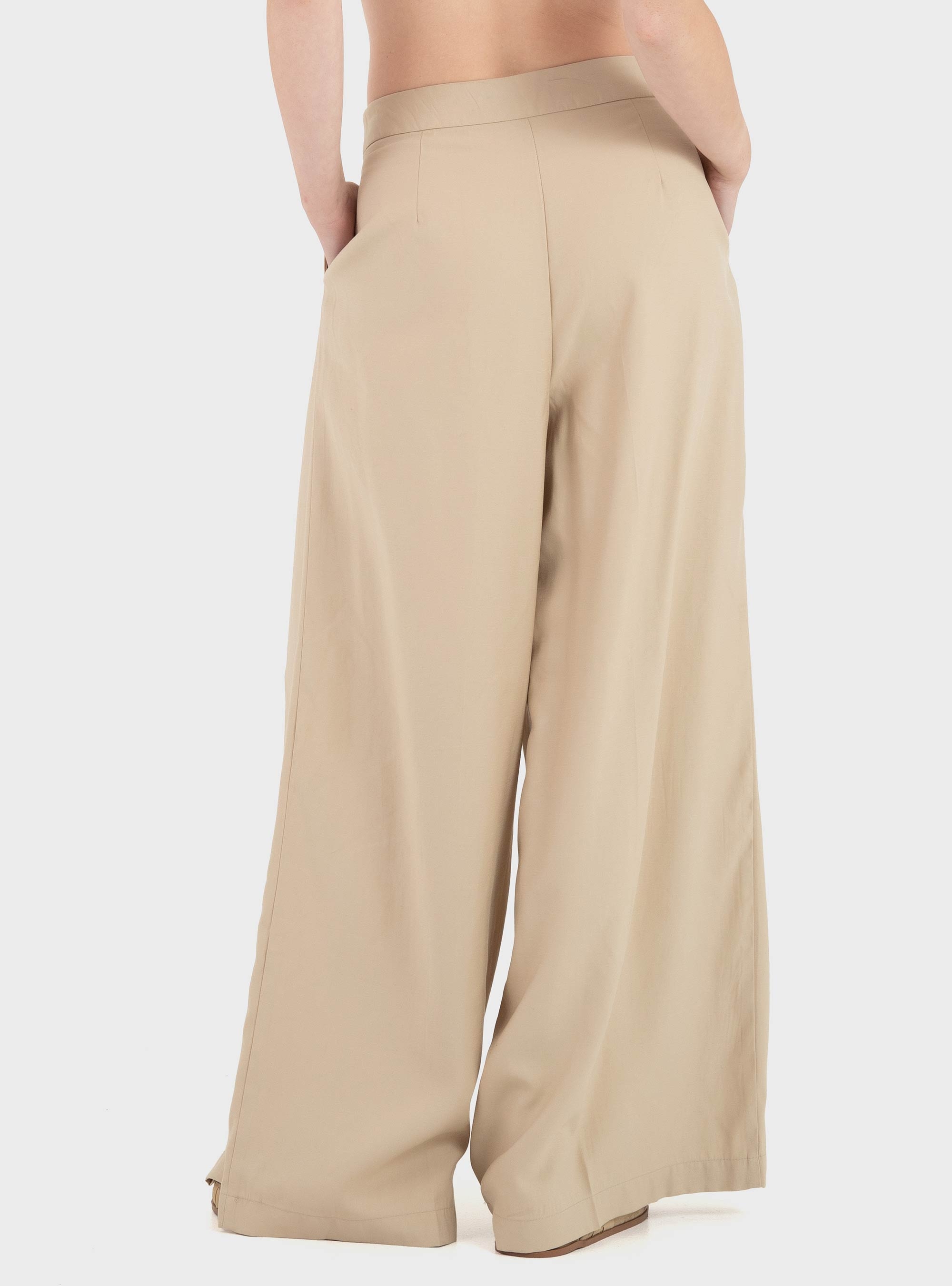 Only Tila High Waist X-Wide Pants - Dark Beige