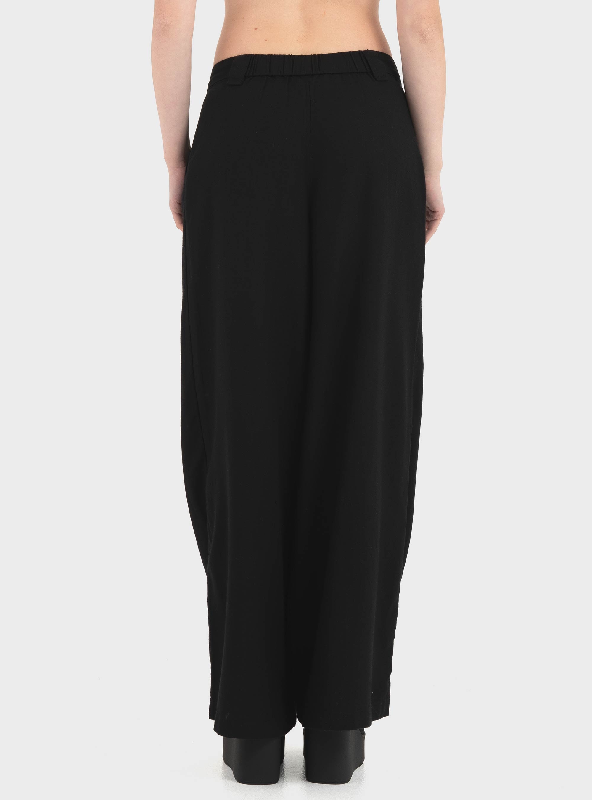 Only Svea-Goa Mid Waist Linen Blend Wide Pants - Black