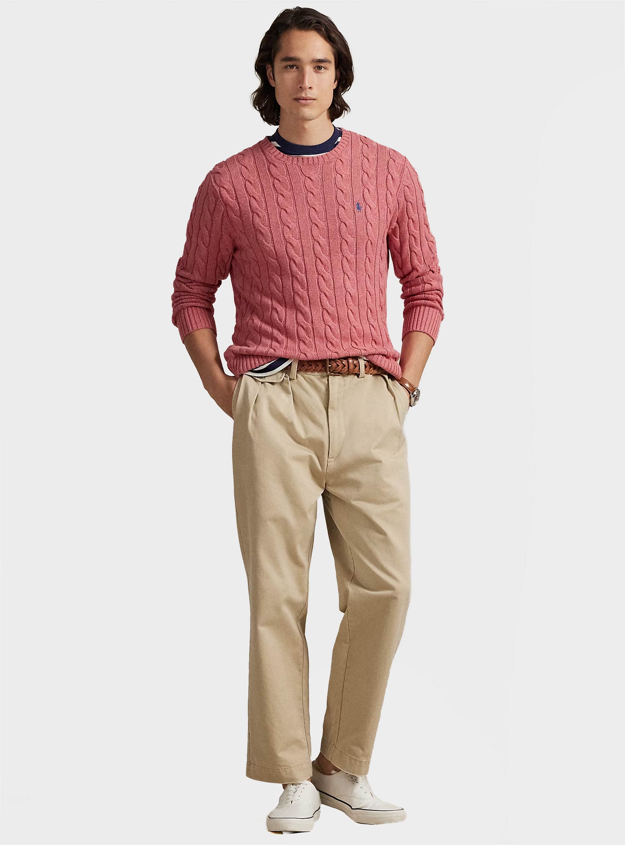 Polo Ralph Lauren Cable-Knit Cotton Jumper - Coral