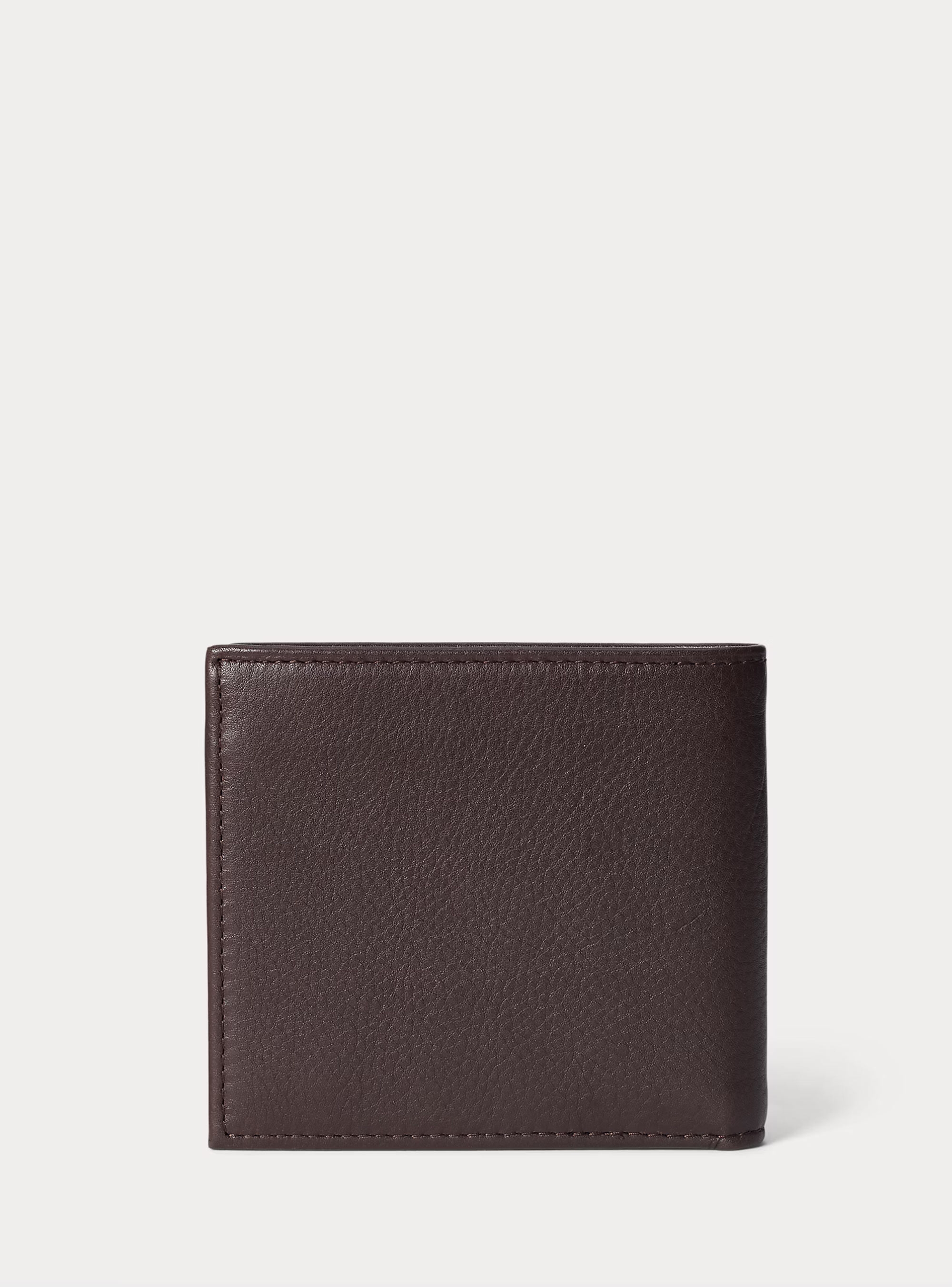 Polo Ralph Lauren Pebbled Leather Billfold Coin Wallet - Brown