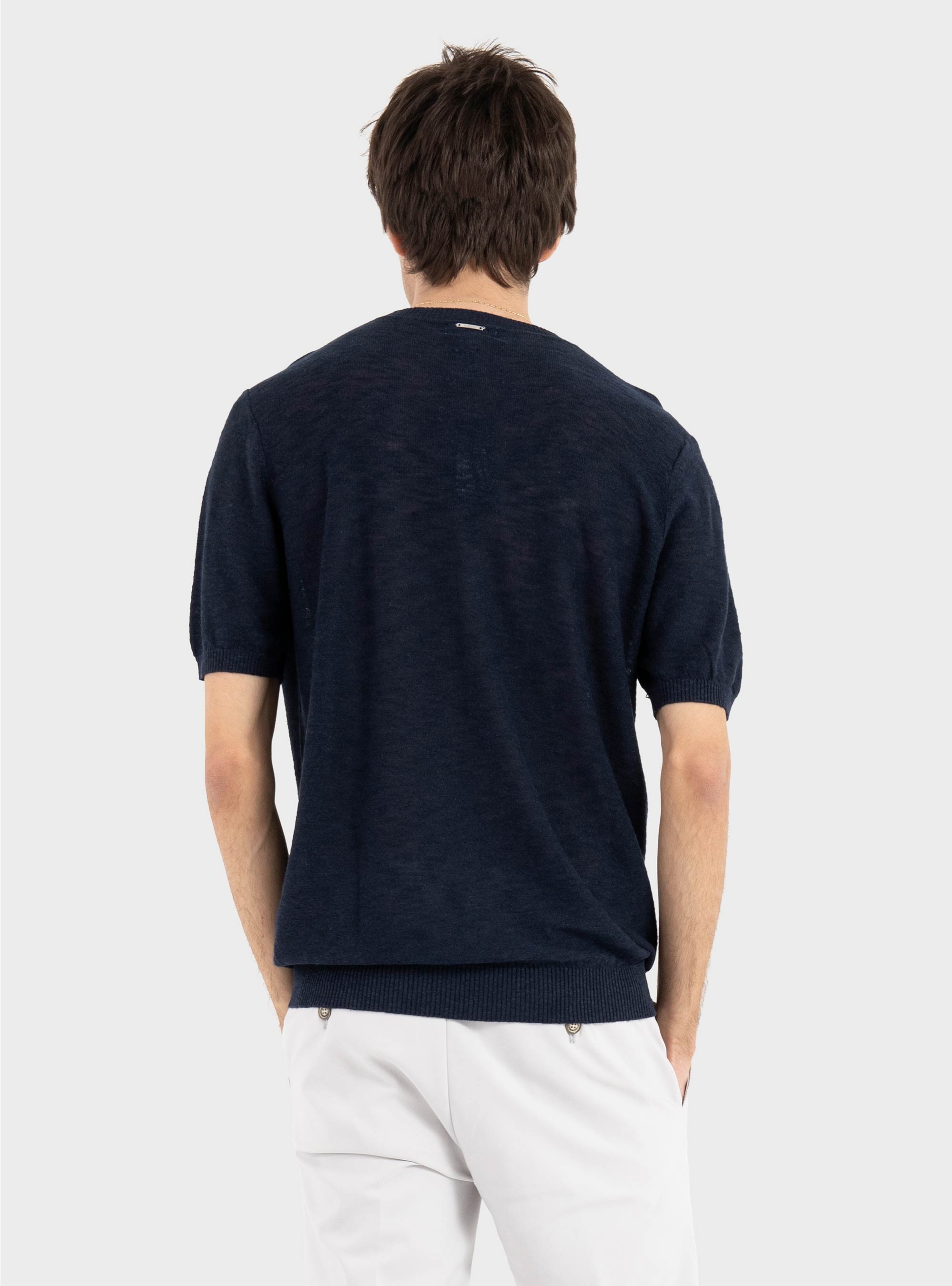 Antony Morato Sweater Regular Fit In Linen Blend Soft Yarn - Blue