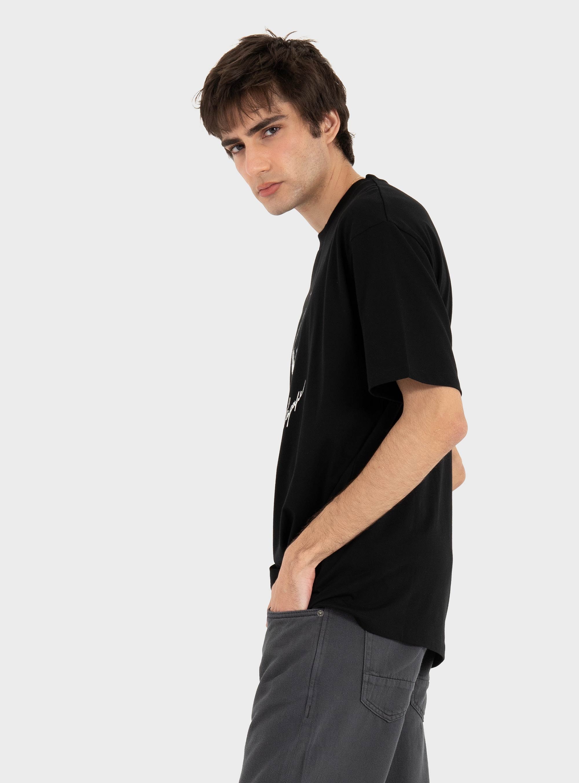 Karl Lagerfeld Loose Fit Portrait T-Shirt - Black