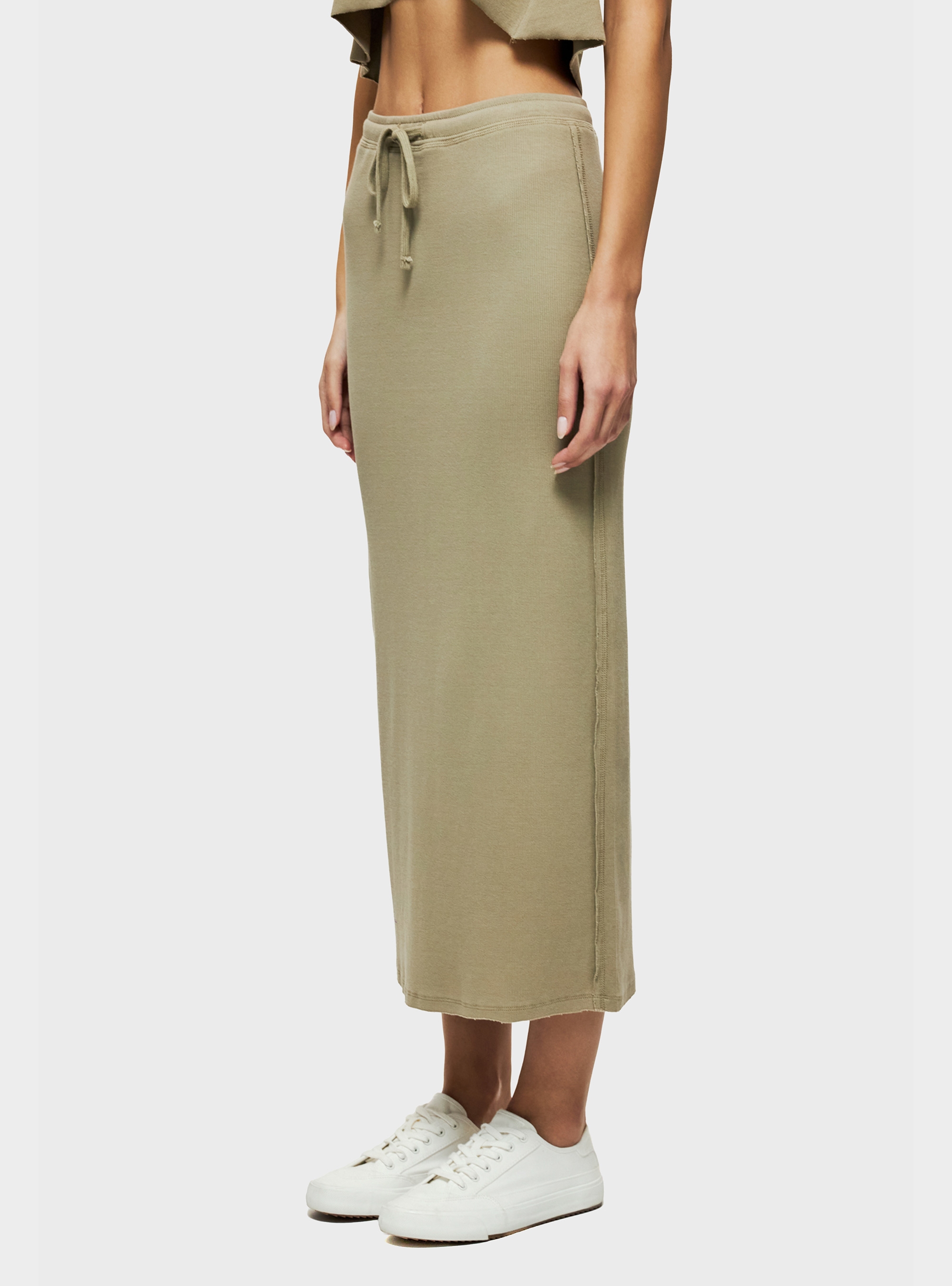 Dirty Laundry Maxi Rib Skirt - Taupe