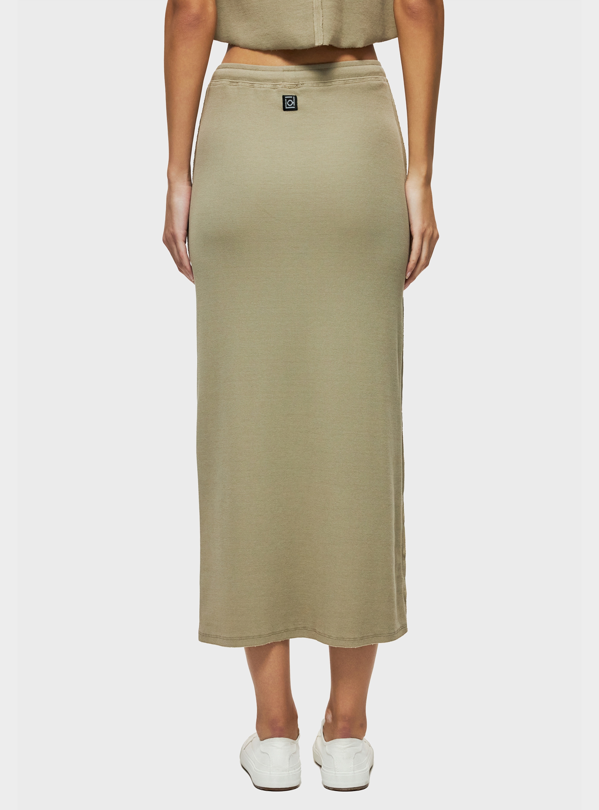 Dirty Laundry Maxi Rib Skirt - Taupe