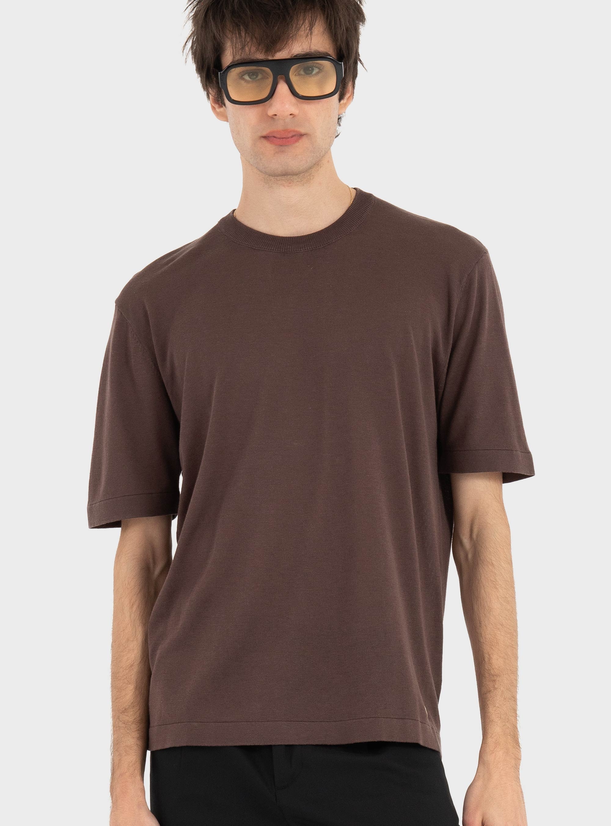 Gianni Lupo Knitted T-Shirt - Brown