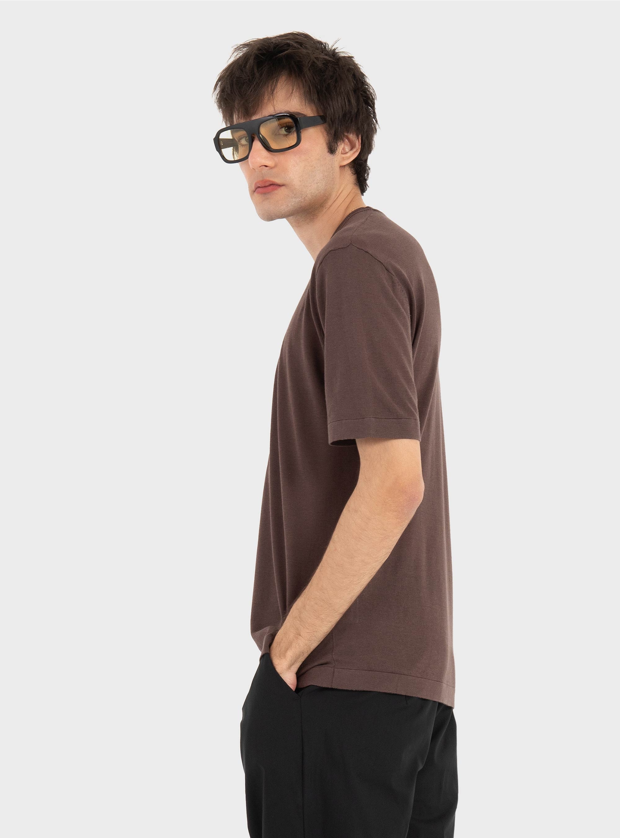Gianni Lupo Knitted T-Shirt - Brown