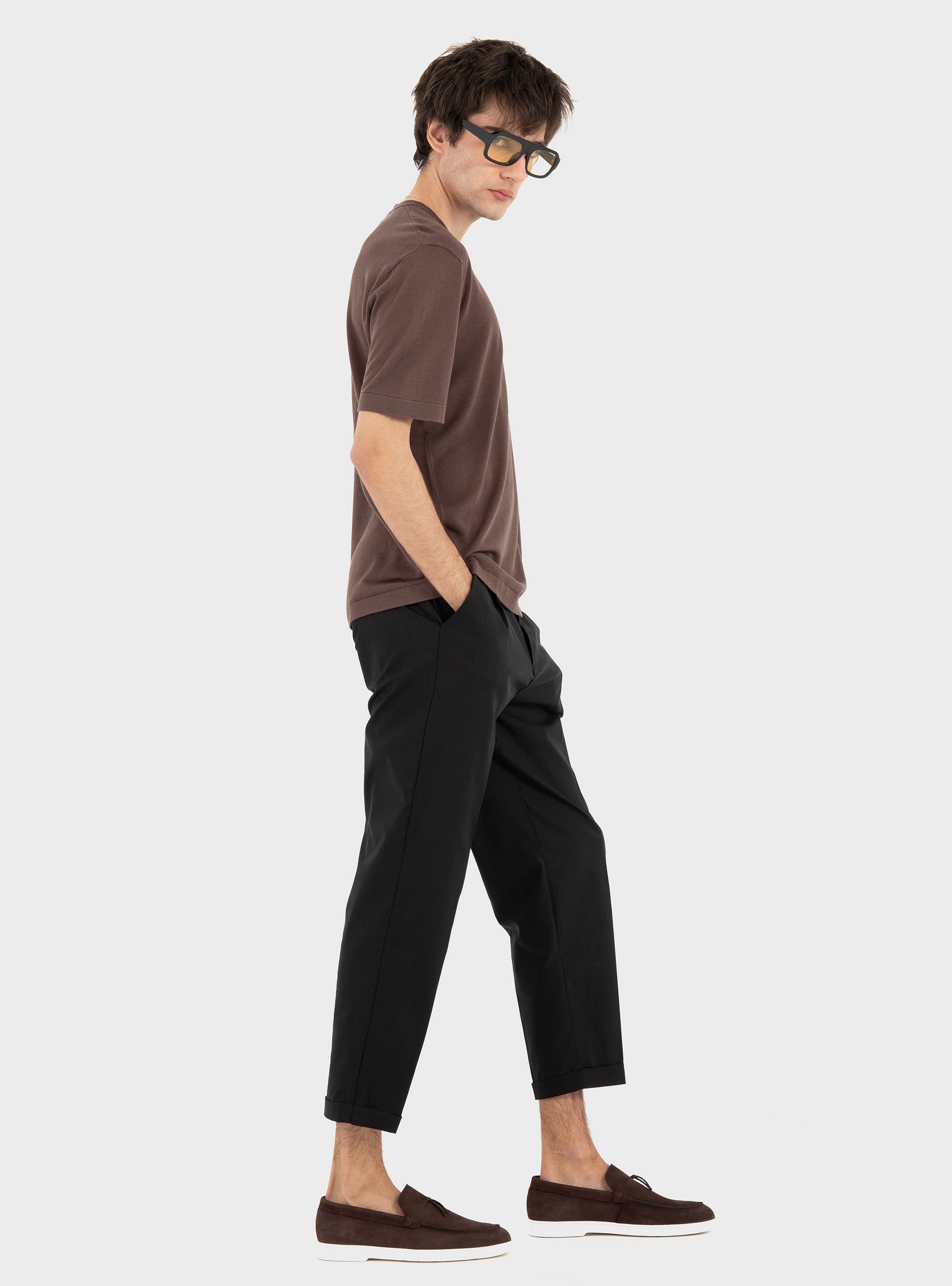 Gianni Lupo Knitted T-Shirt - Brown