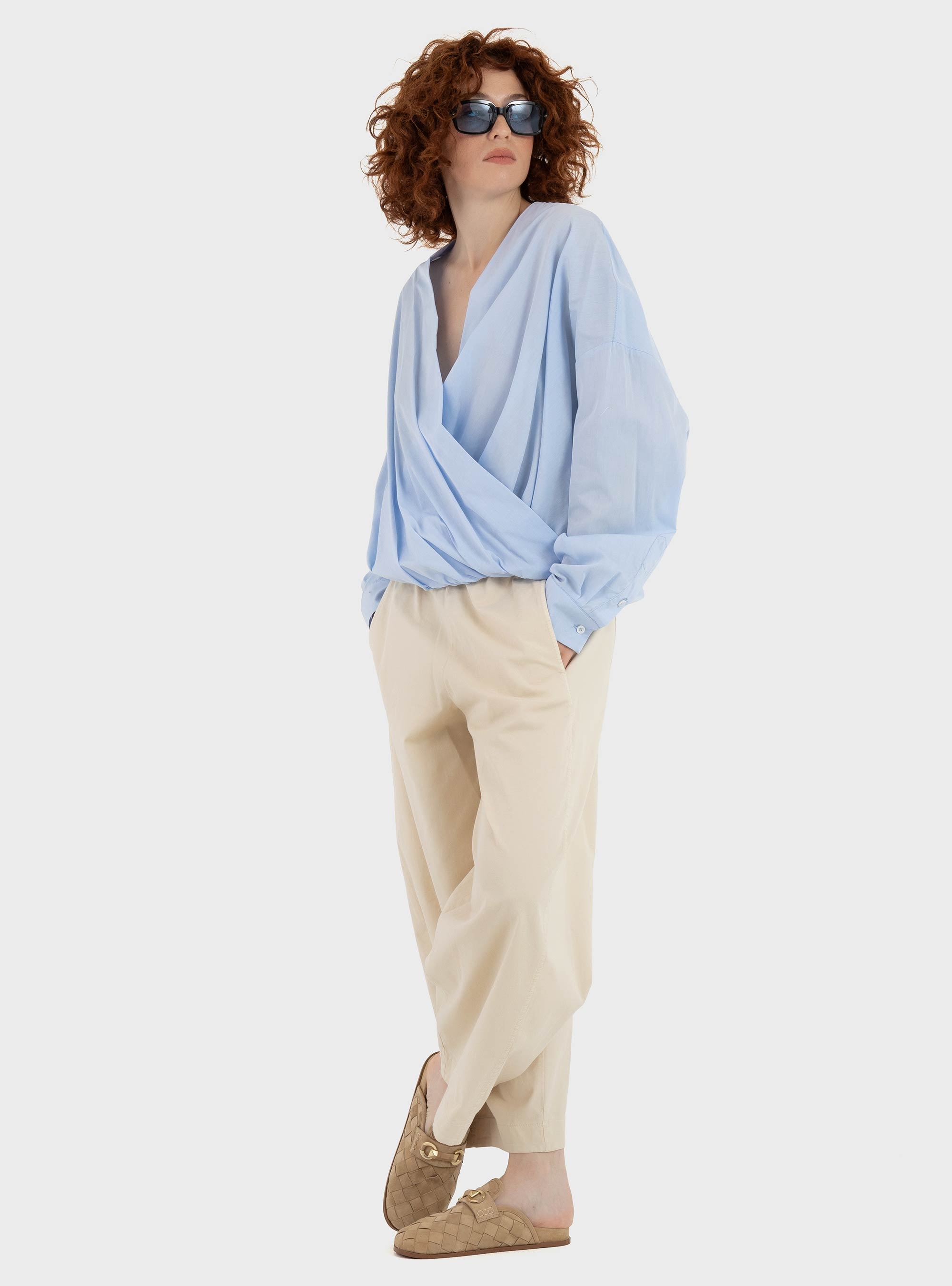 Philia Loft Barrel Trousers - Ecru
