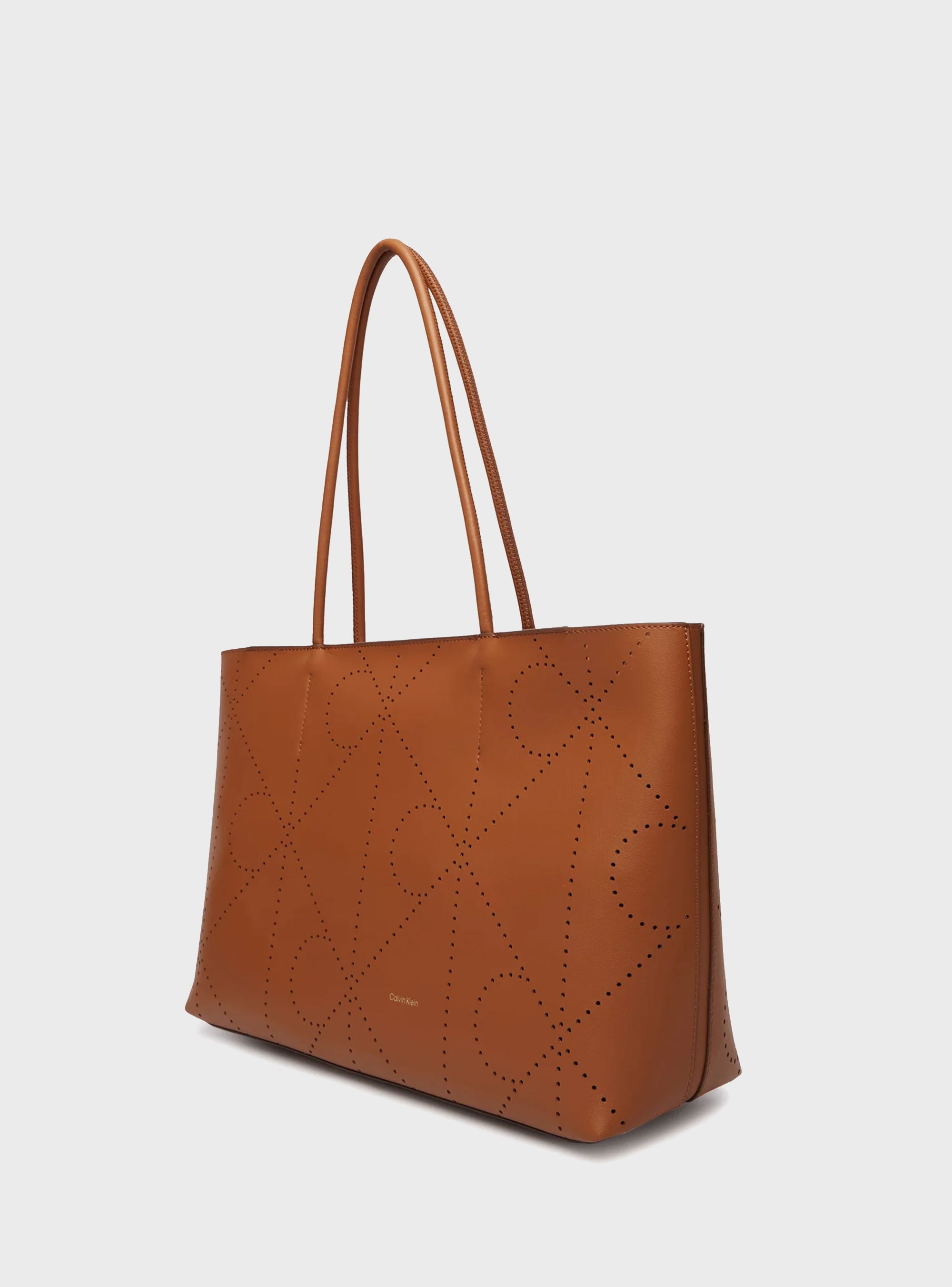 Calvin Klein All Over Print Perforated Tote Bag - Rust