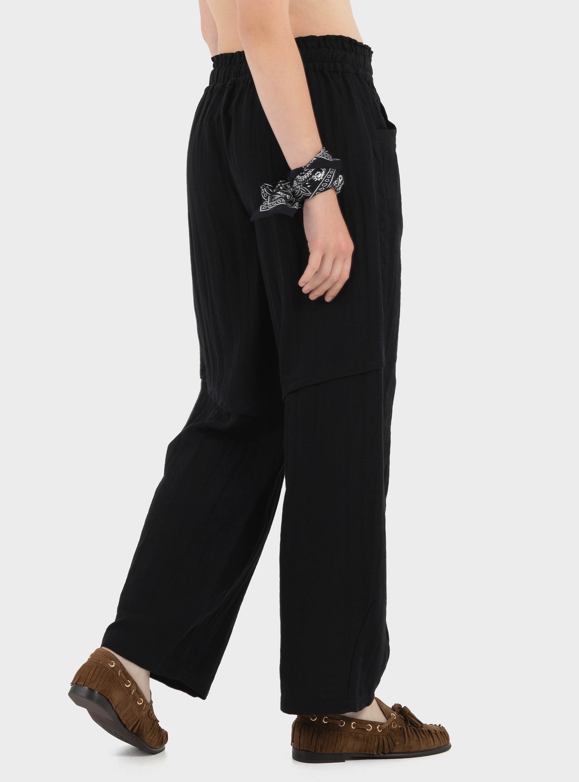 Black & Black Trousers - Black