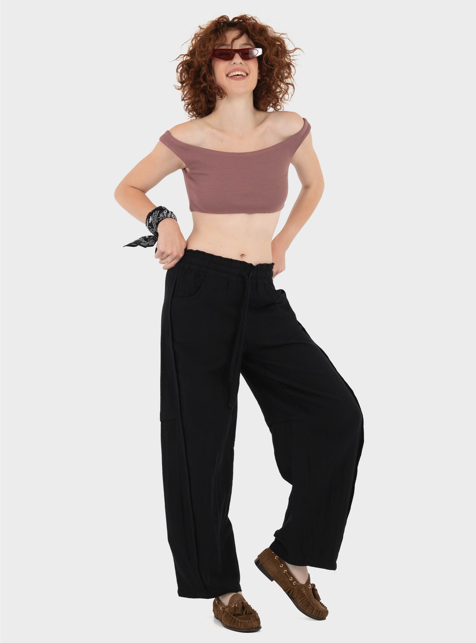 Black & Black Trousers - Black