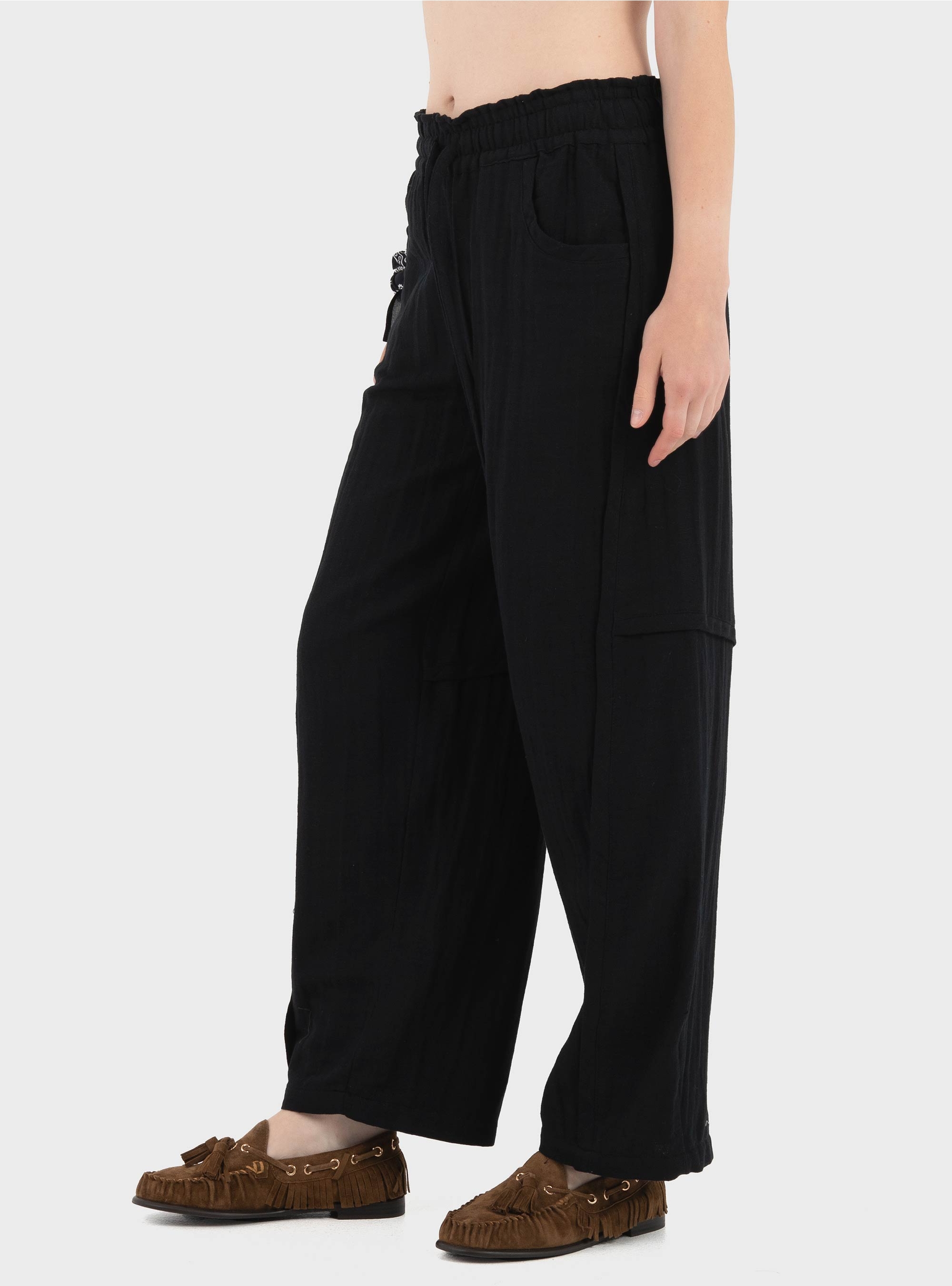 Black & Black Trousers - Black