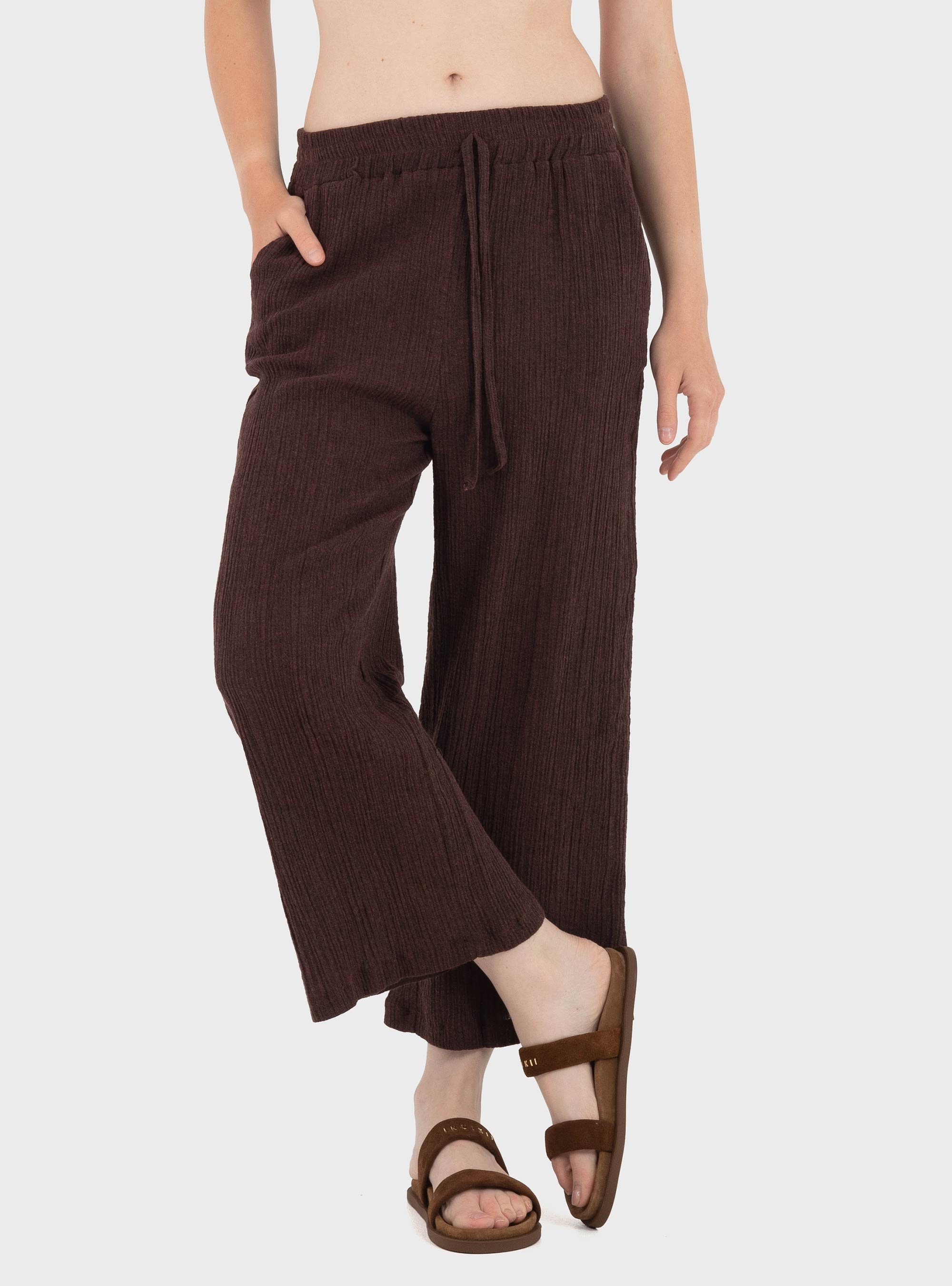 Black & Black Pants - Brown