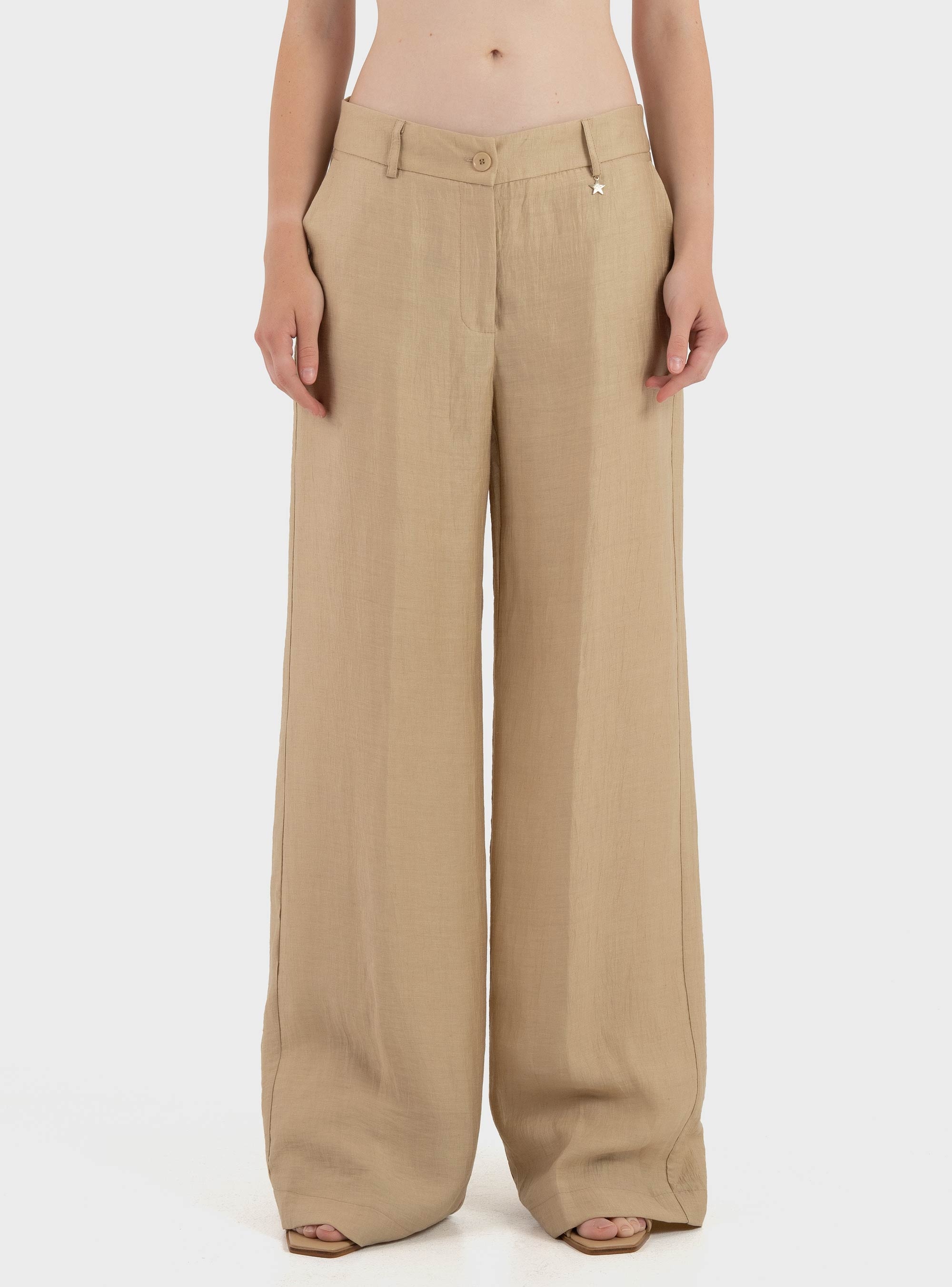 Souvenir Wide Leg Pants - Beige