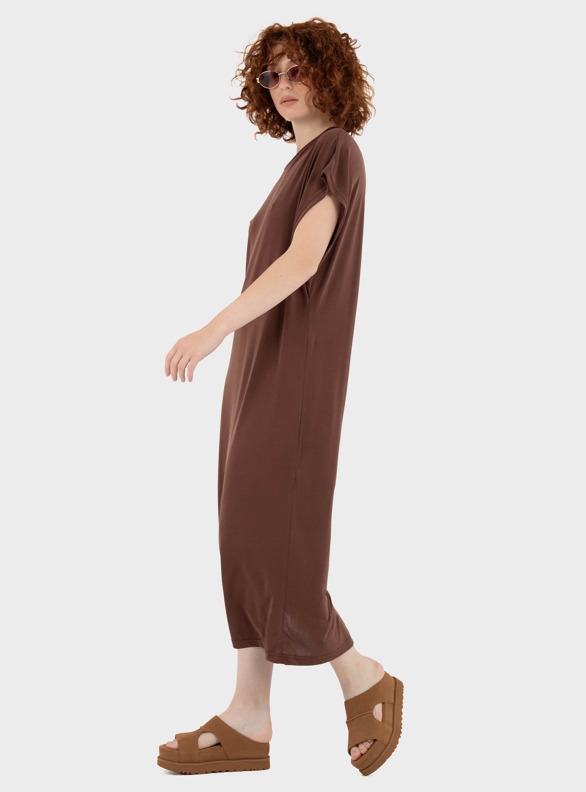Black & Black  Long Dress - Brown