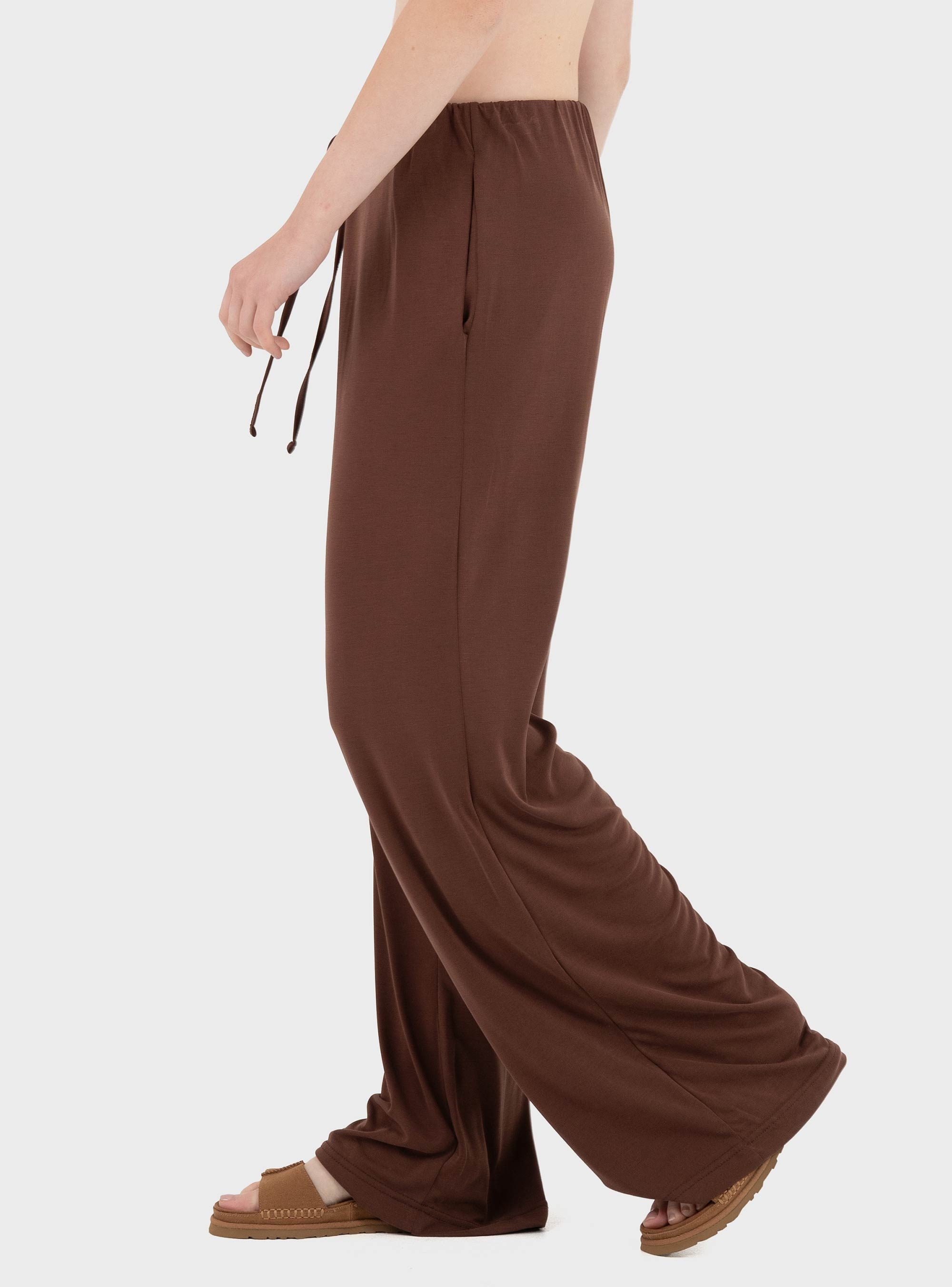Black & Black  Loose Pants - Brown