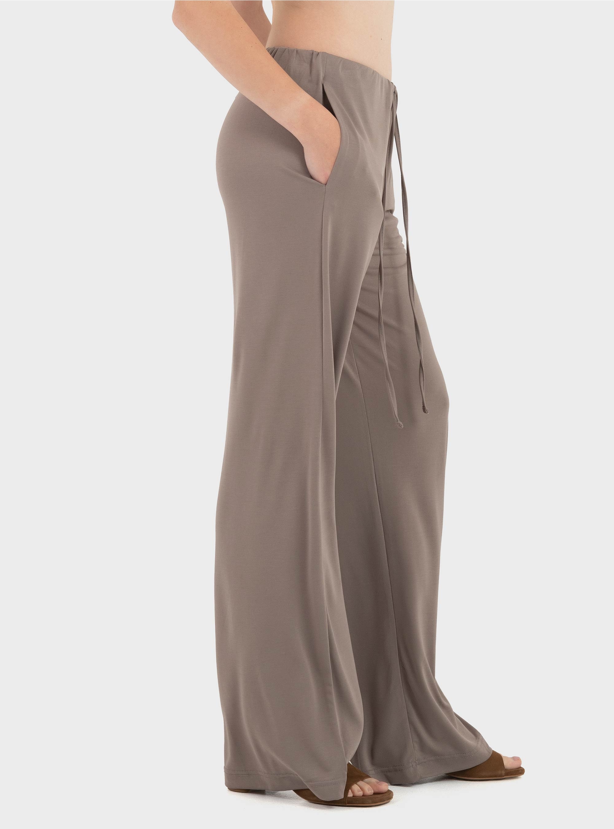 Black & Black  Loose Pants - Taupe