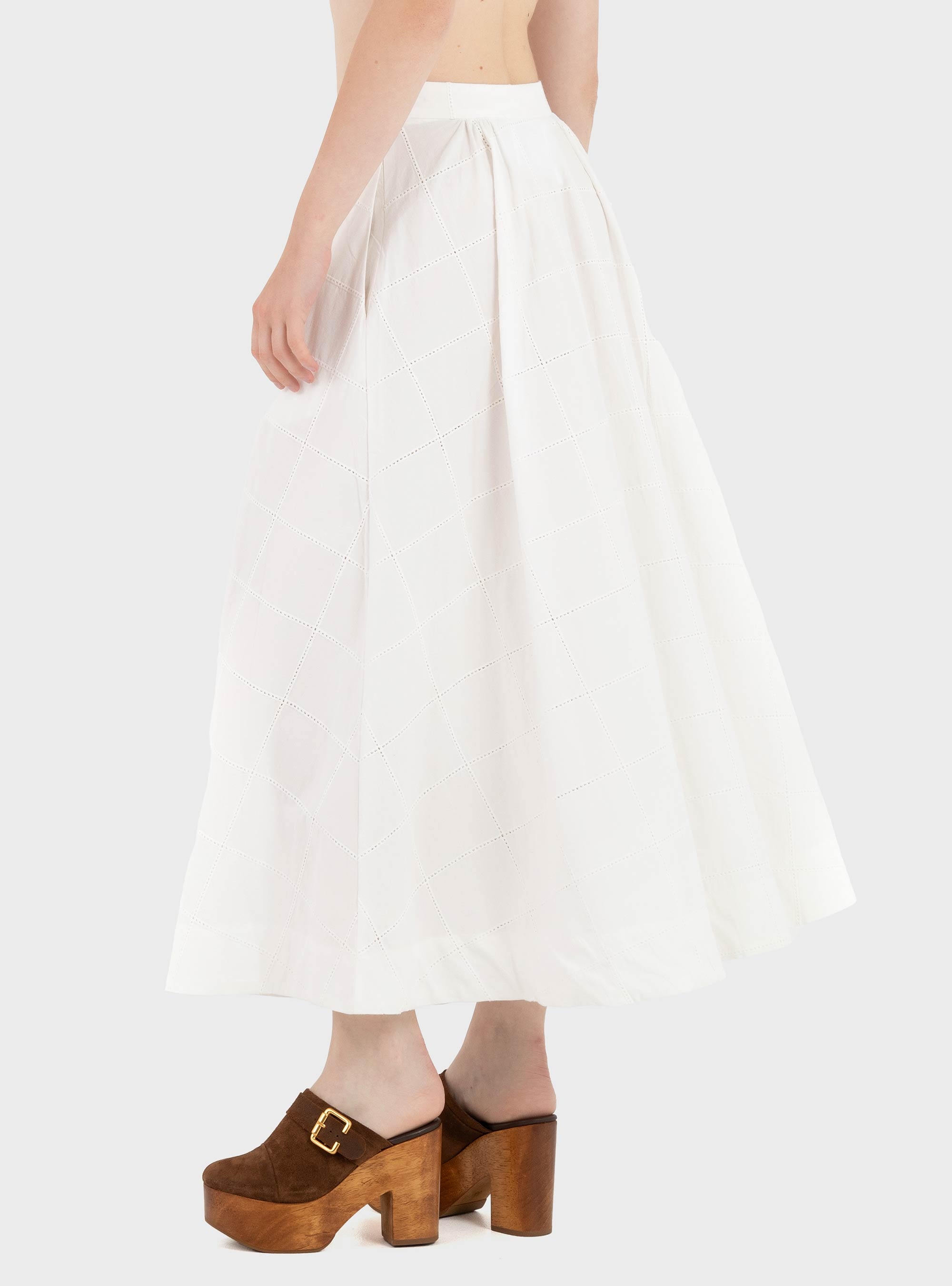 Black & Black  Skirt - White