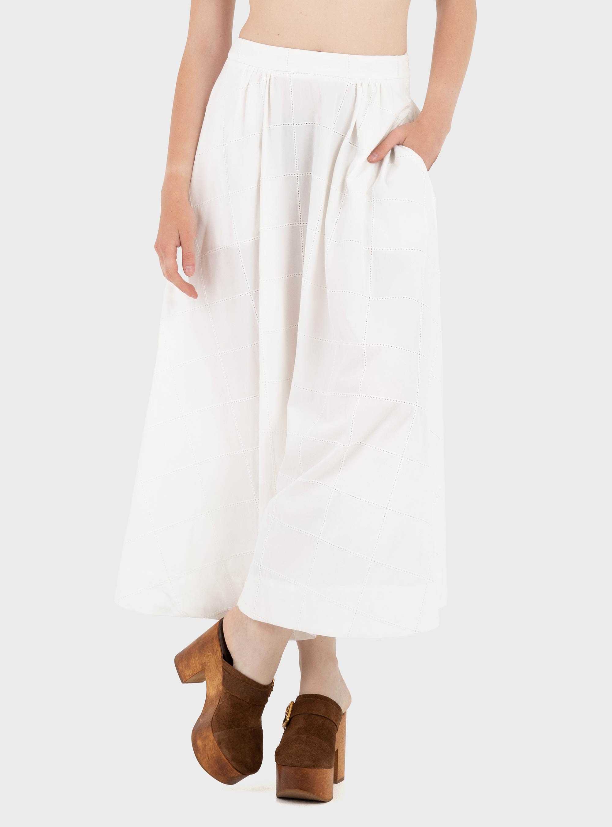 Black & Black  Skirt - White
