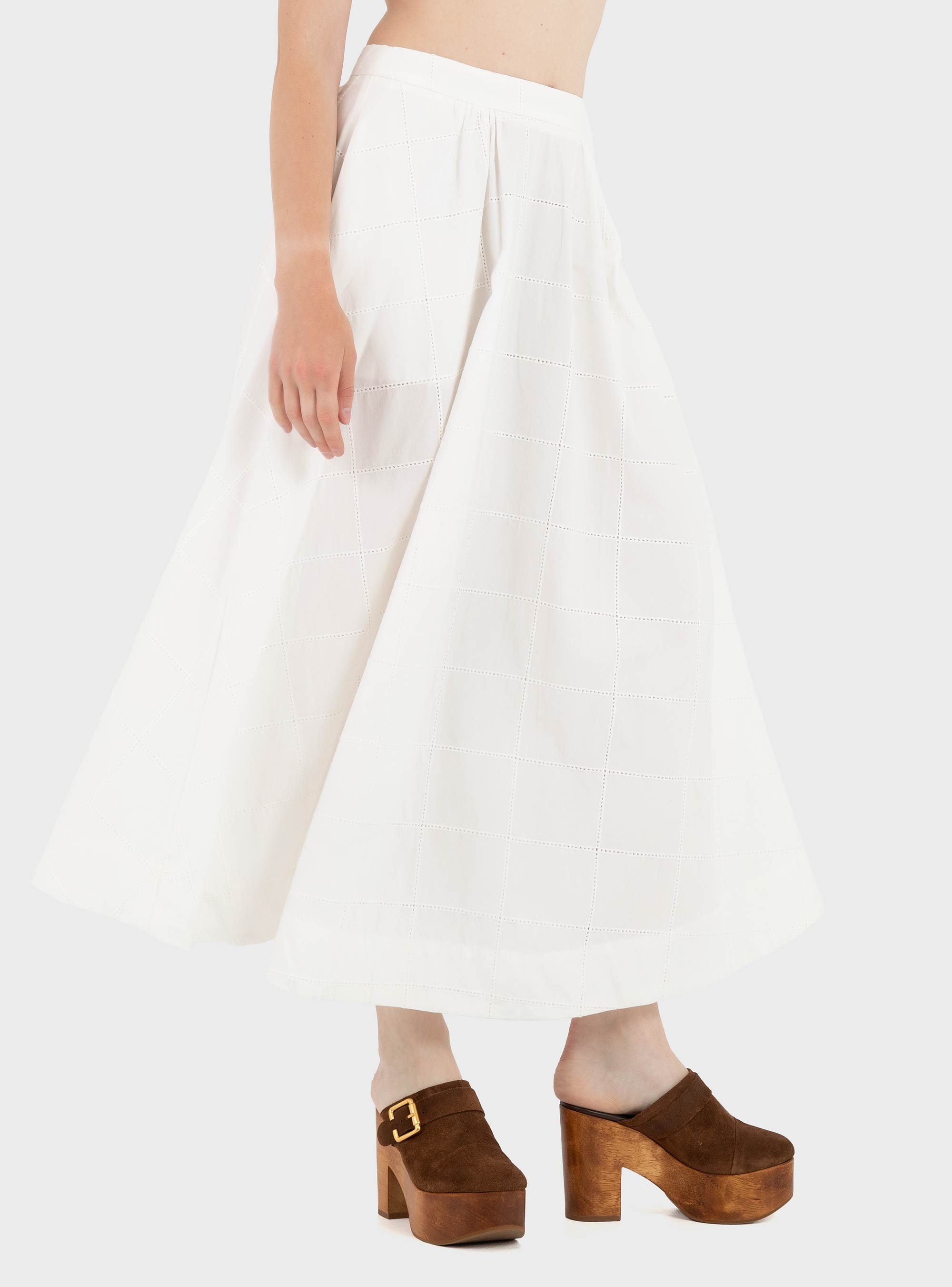 Black & Black  Skirt - White