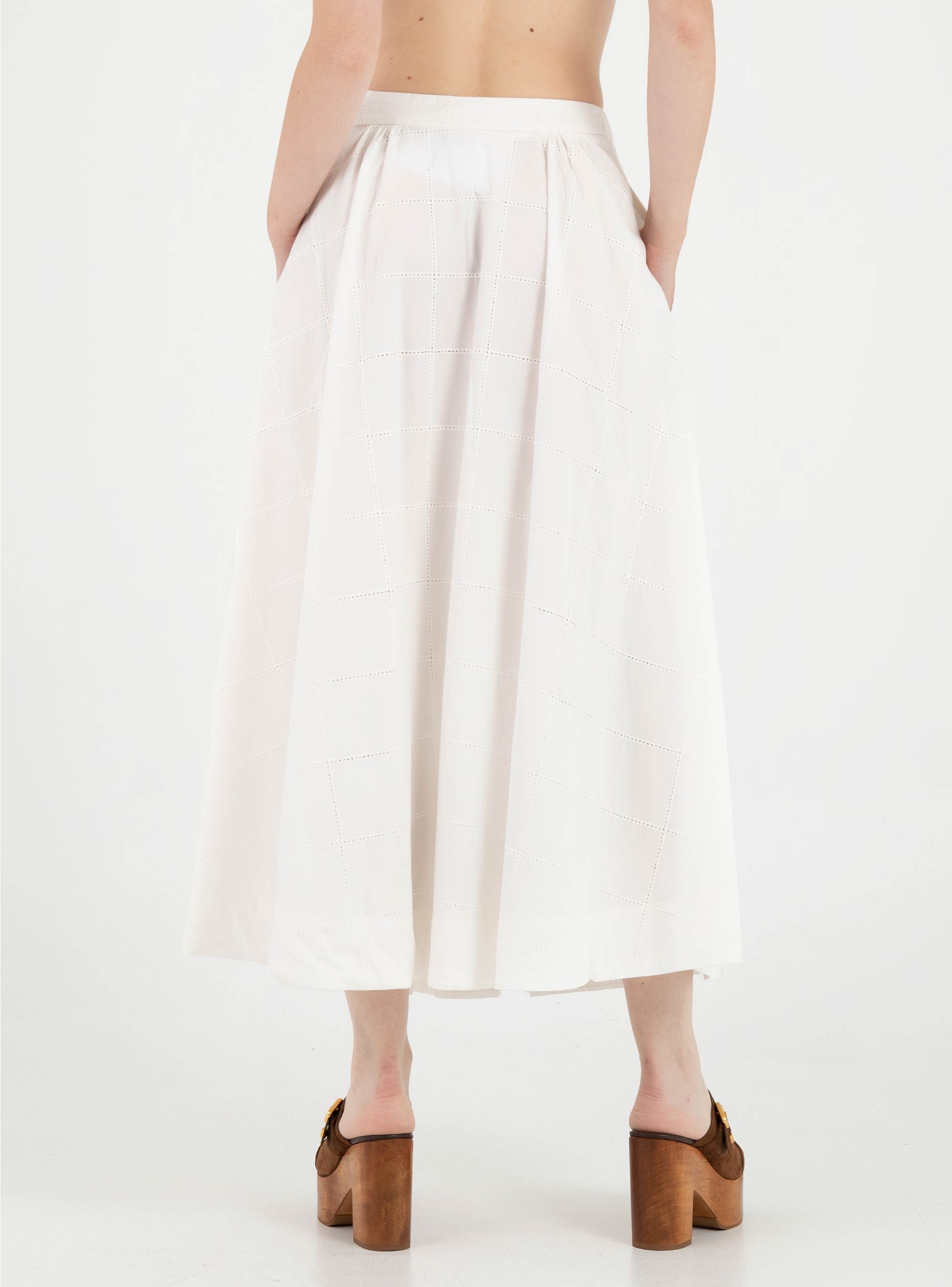 Black & Black  Skirt - White