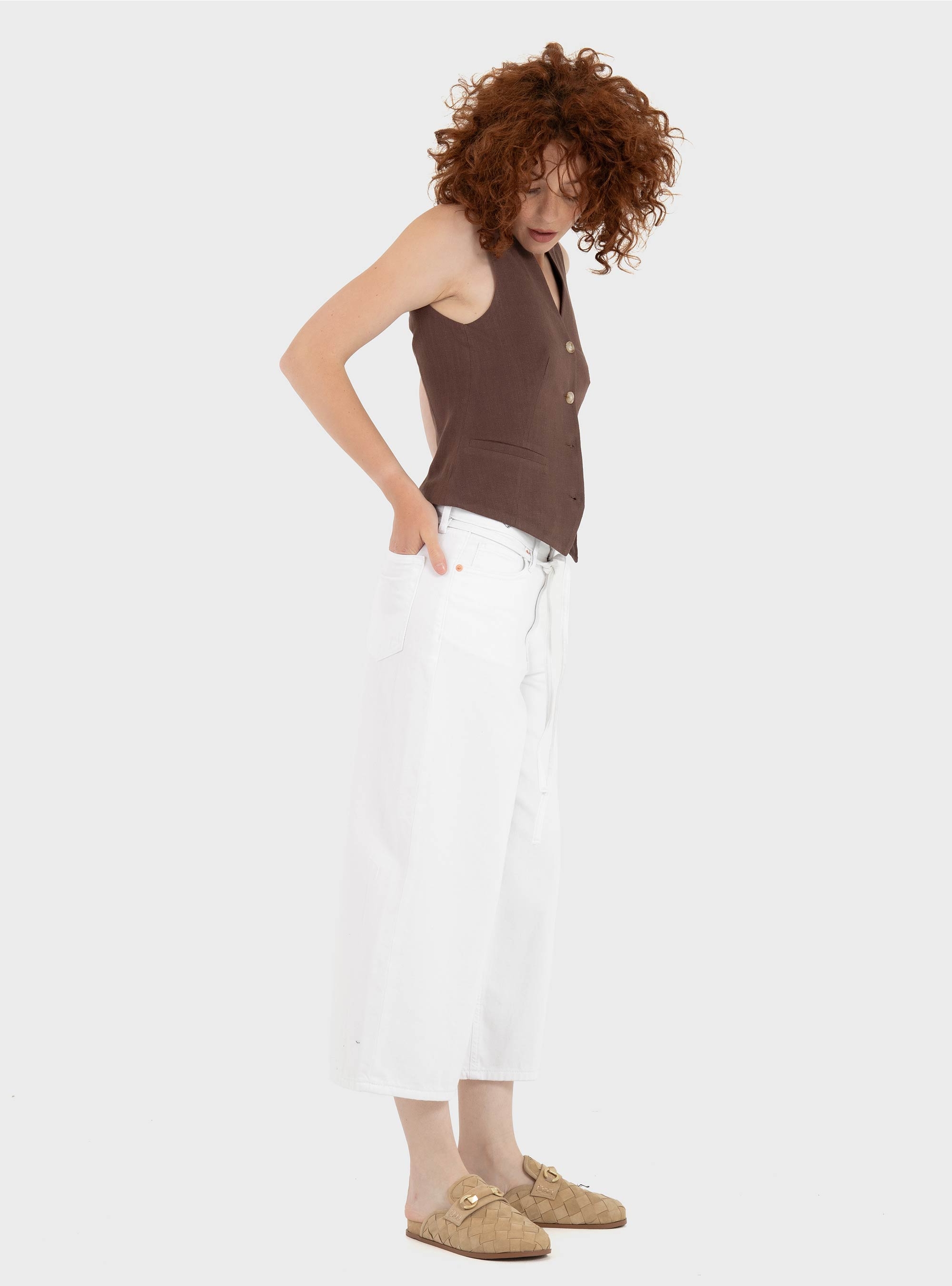 Only Gianna Mid Waist Culottes - White