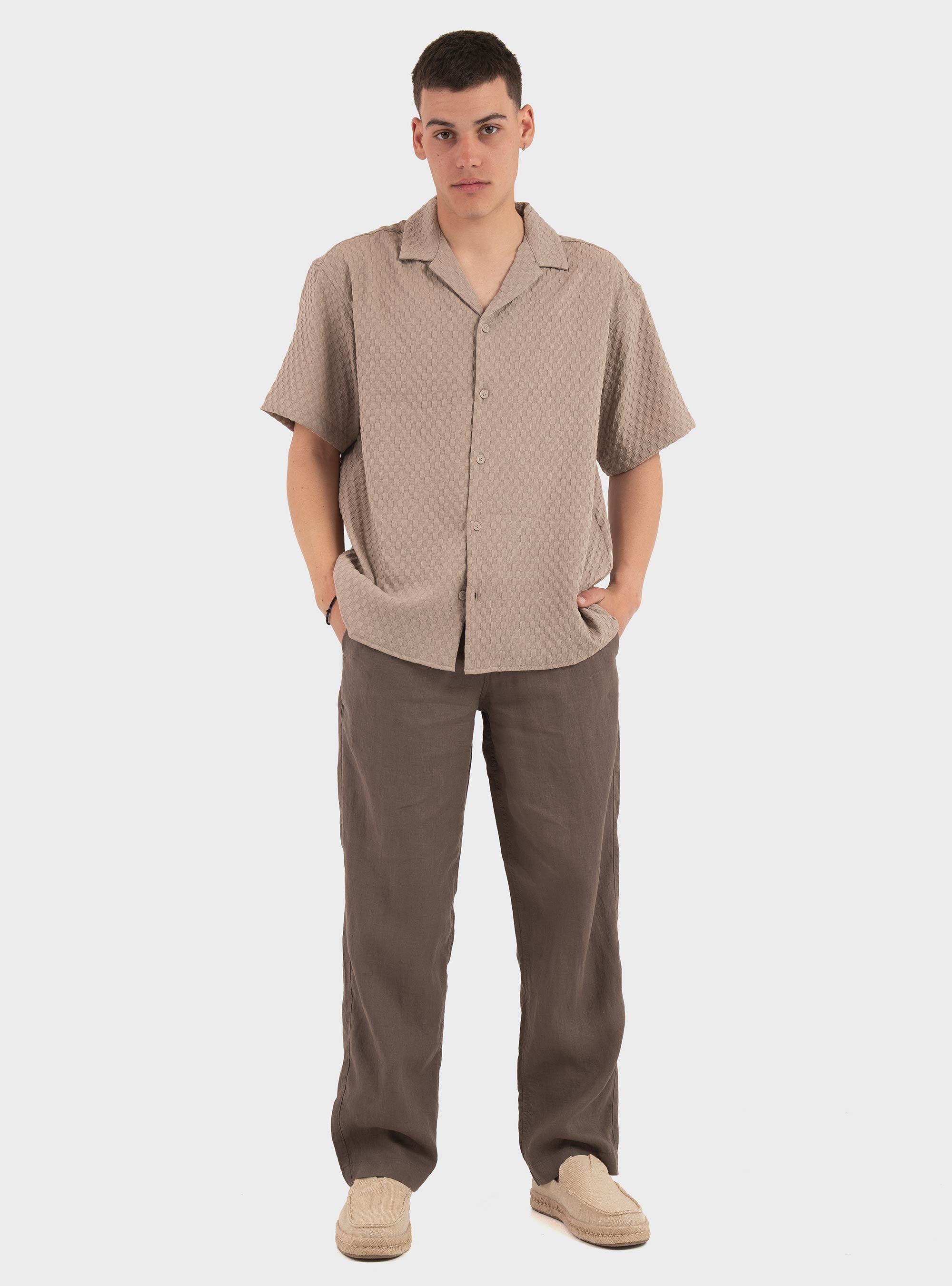 Jack & Jones Karl Lawrence Linen Chinos - Brown