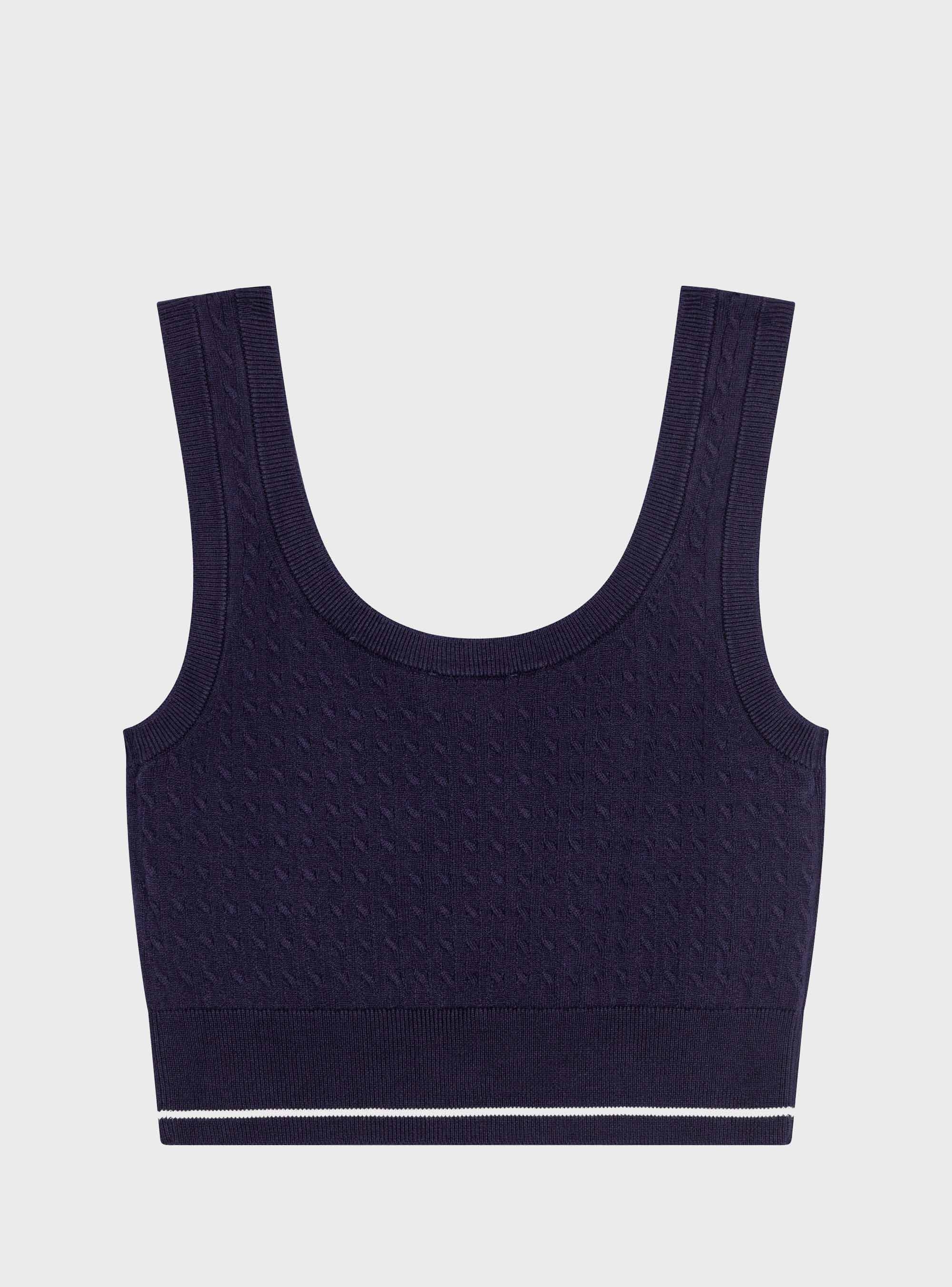 Calvin Klein Woven Labal Cable Bralette - Blue