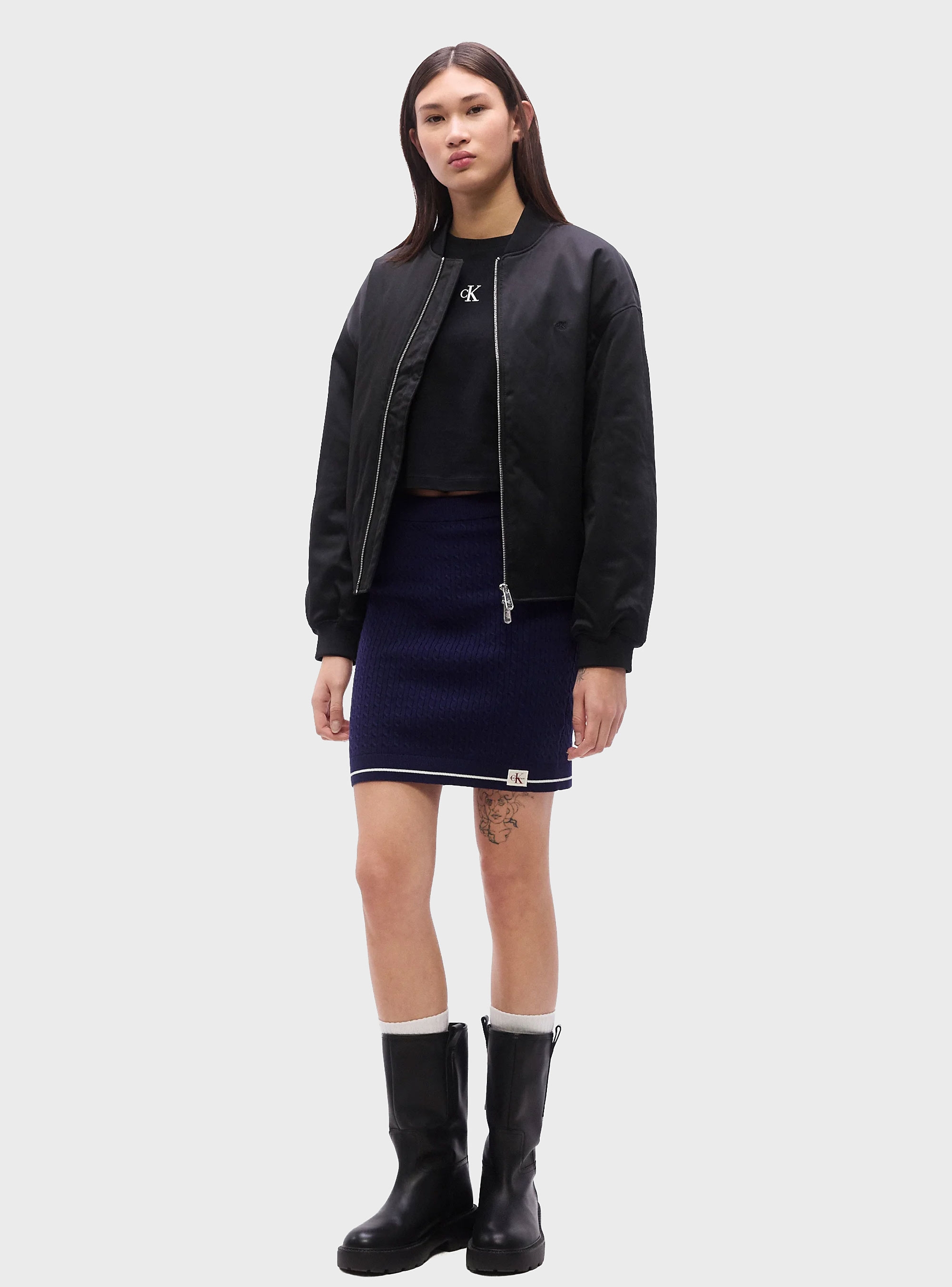 Calvin Klein Microcable Mini Skirt - Blue