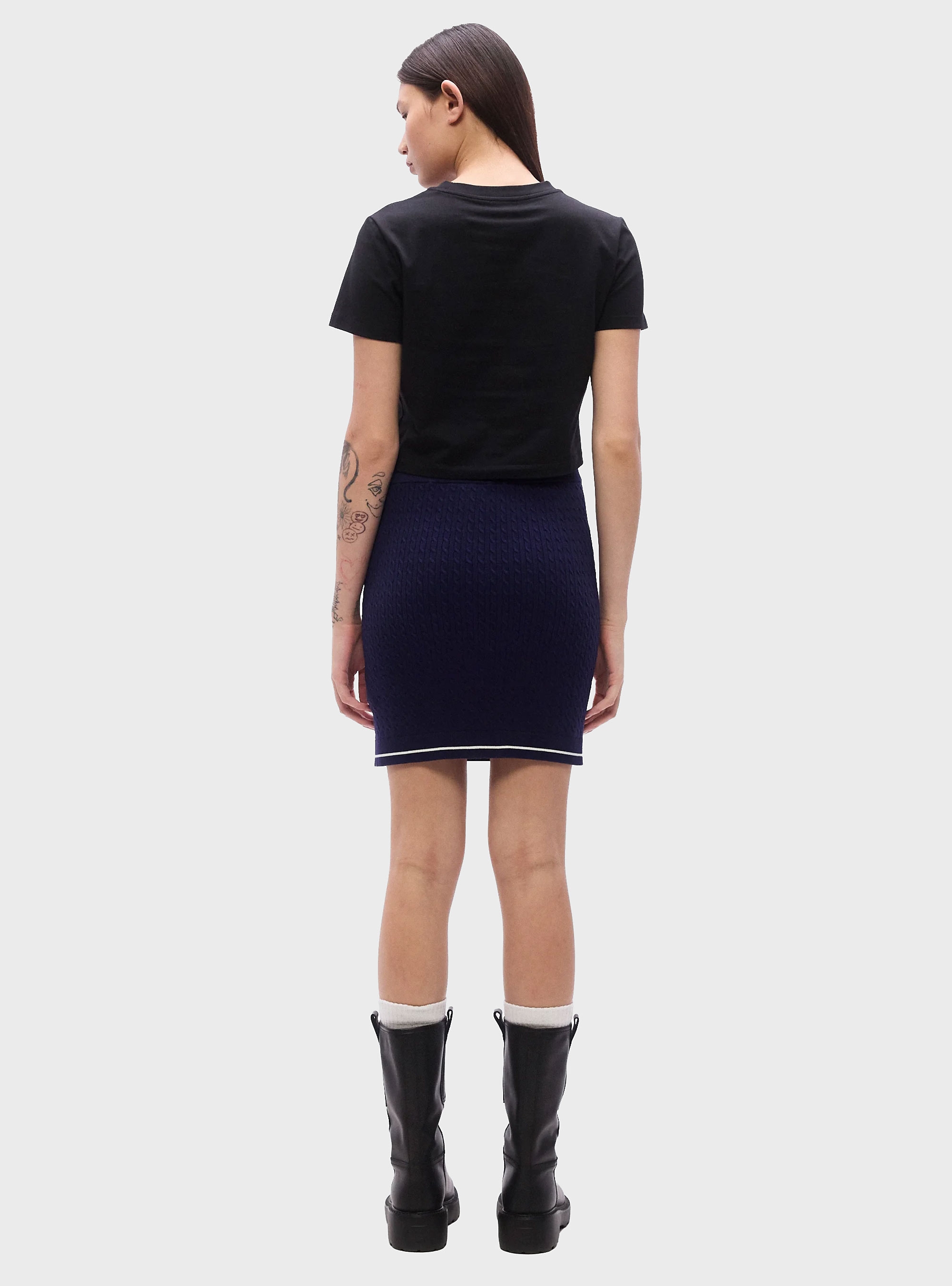 Calvin Klein Microcable Mini Skirt - Blue