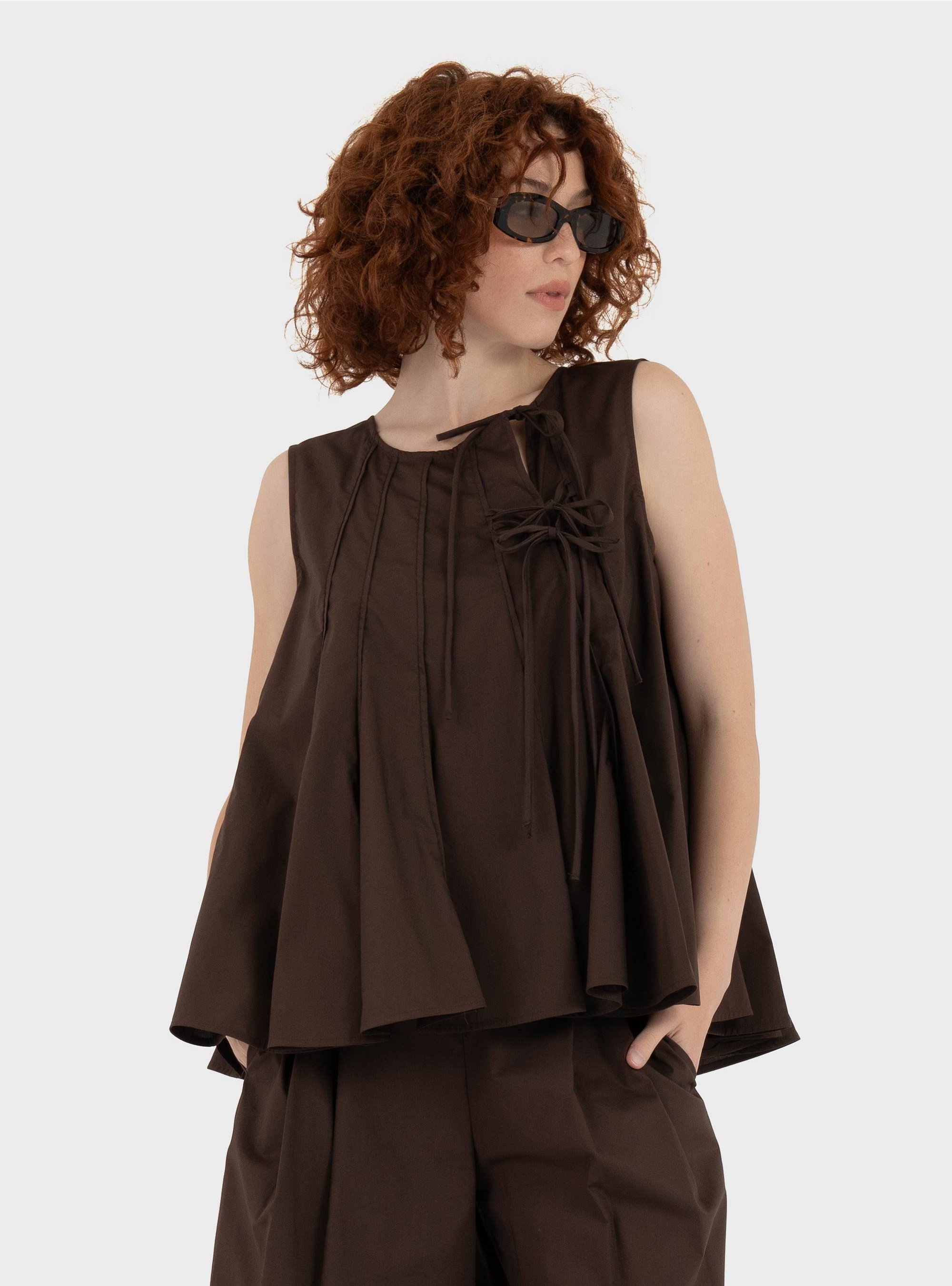 Mei Mei J A-Shape Top - Brown