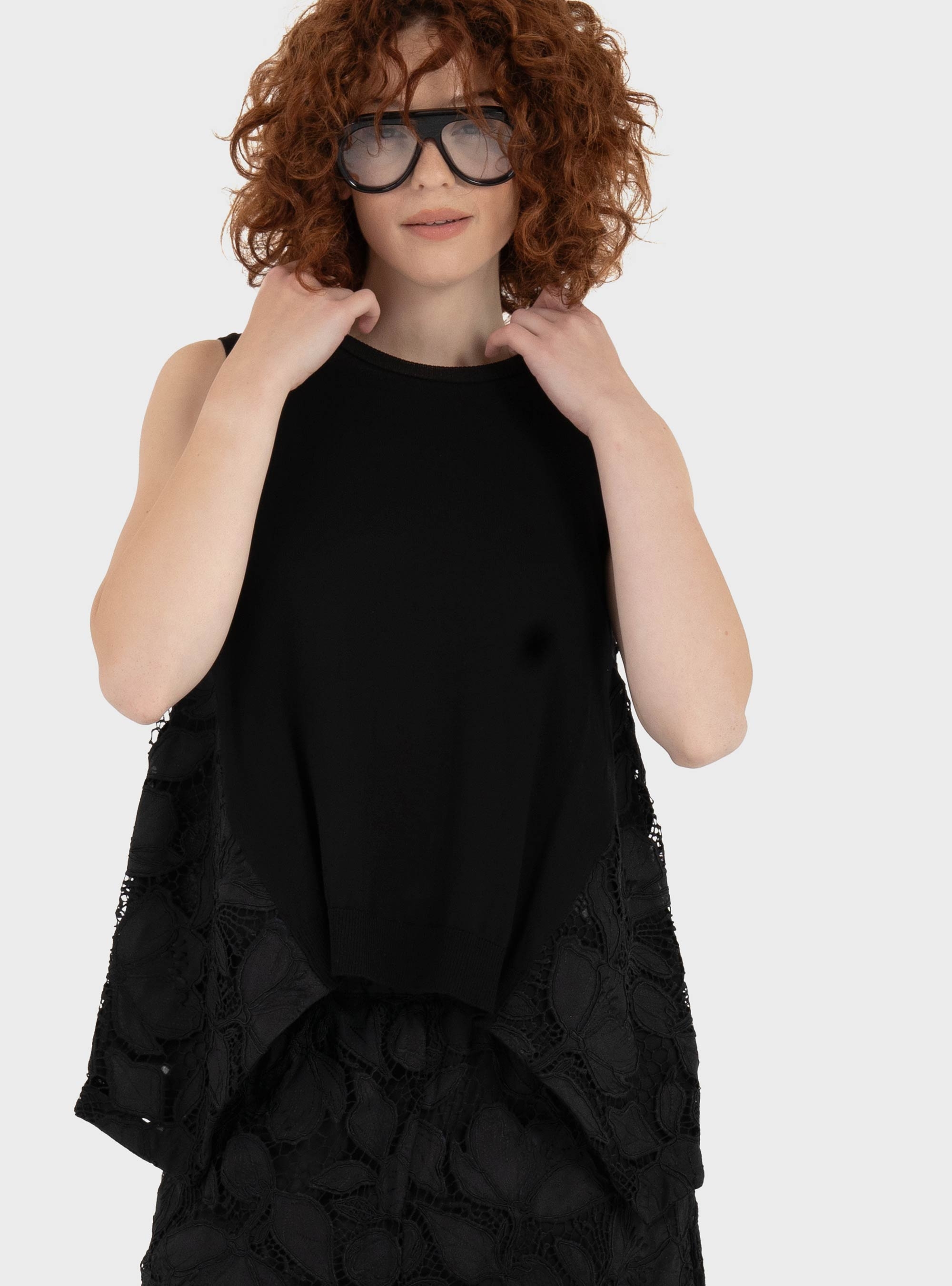 Mei Mei J Lace Top - Black