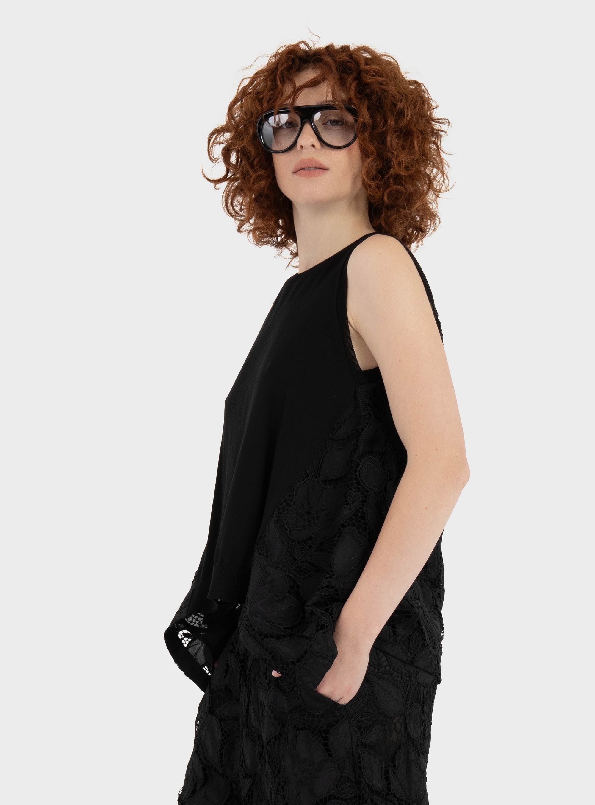 Mei Mei J Lace Top - Black