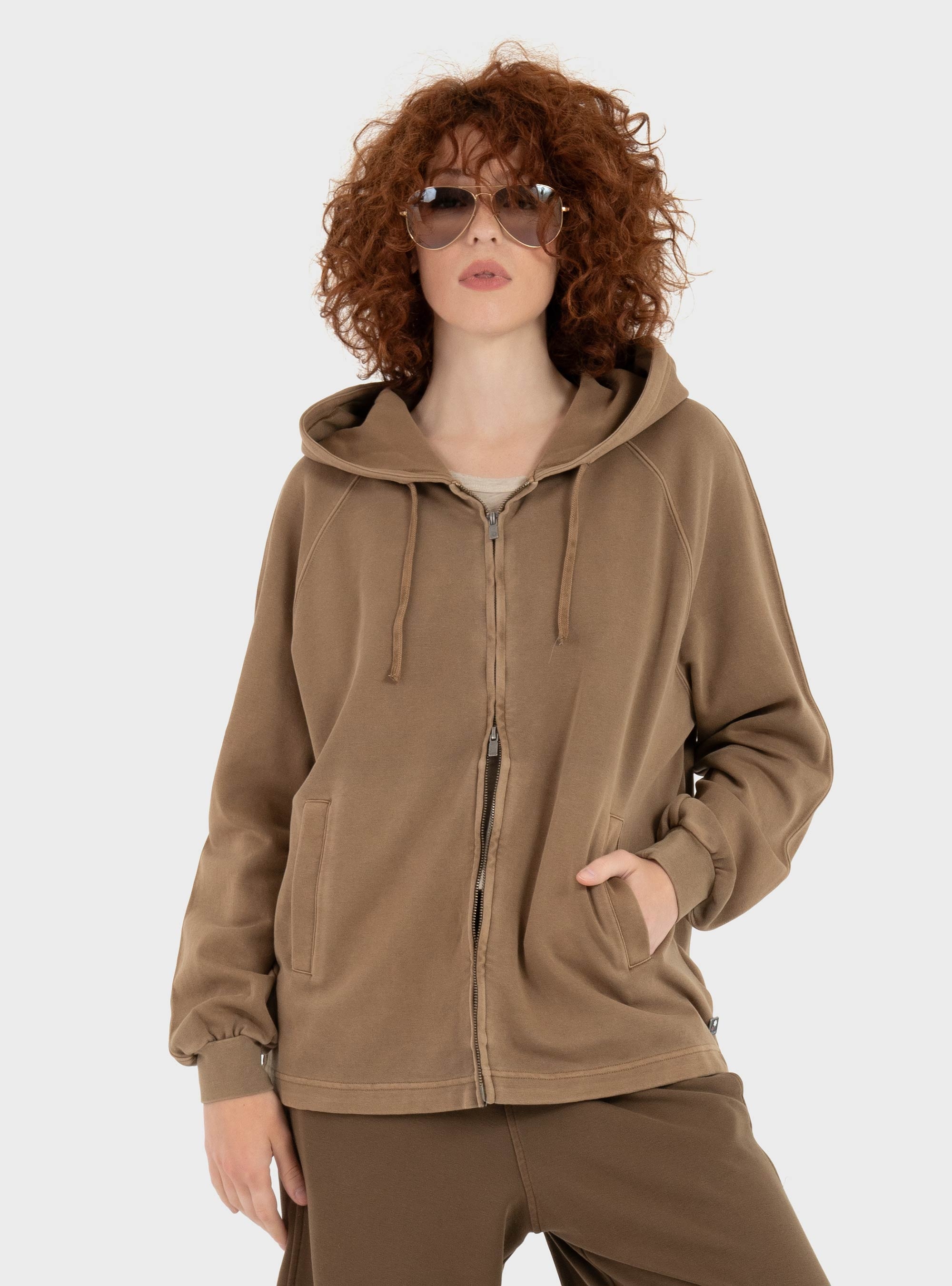 Keeling Zip Hoodie - Dark Beige