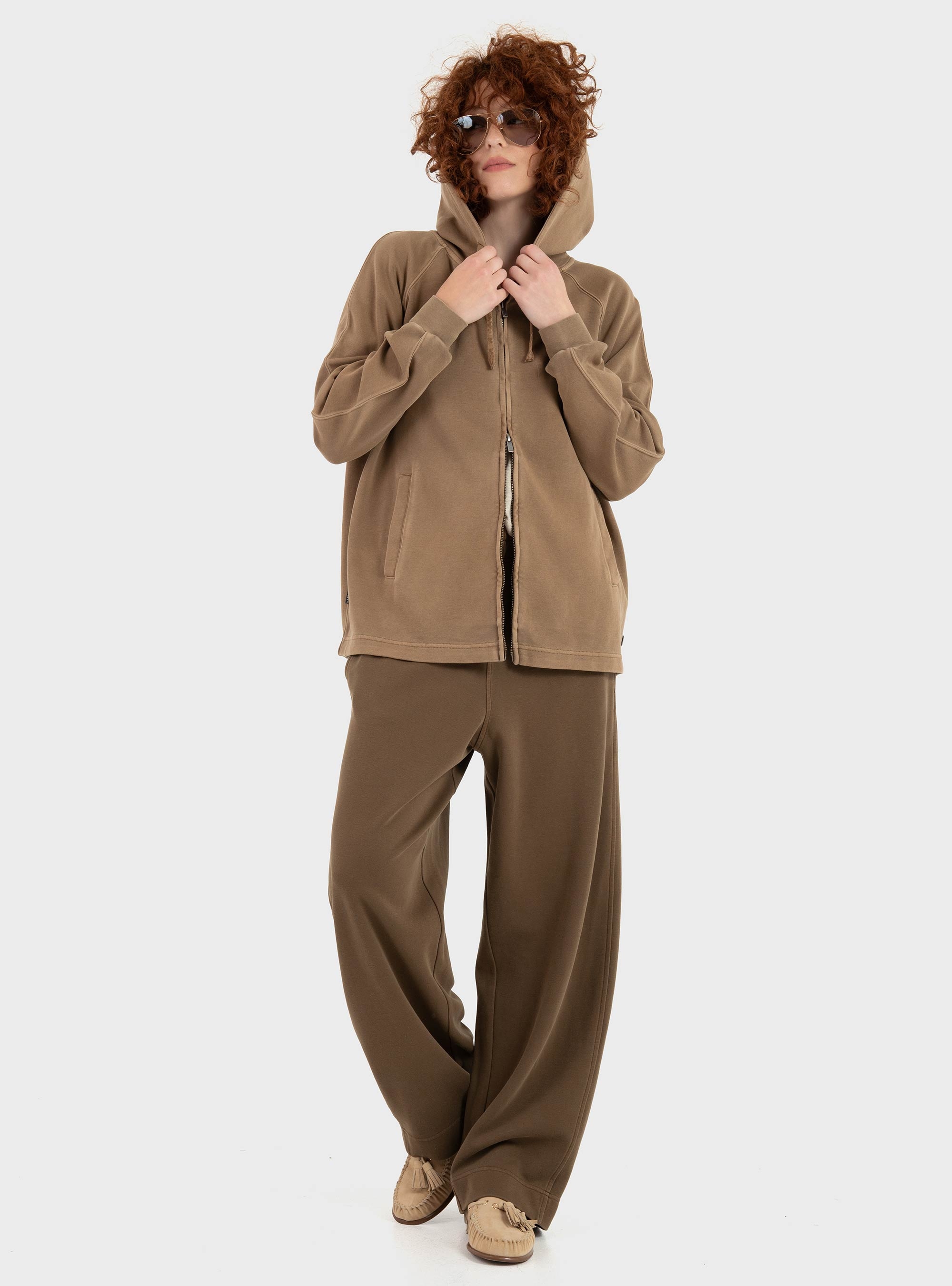 Keeling Zip Hoodie - Dark Beige