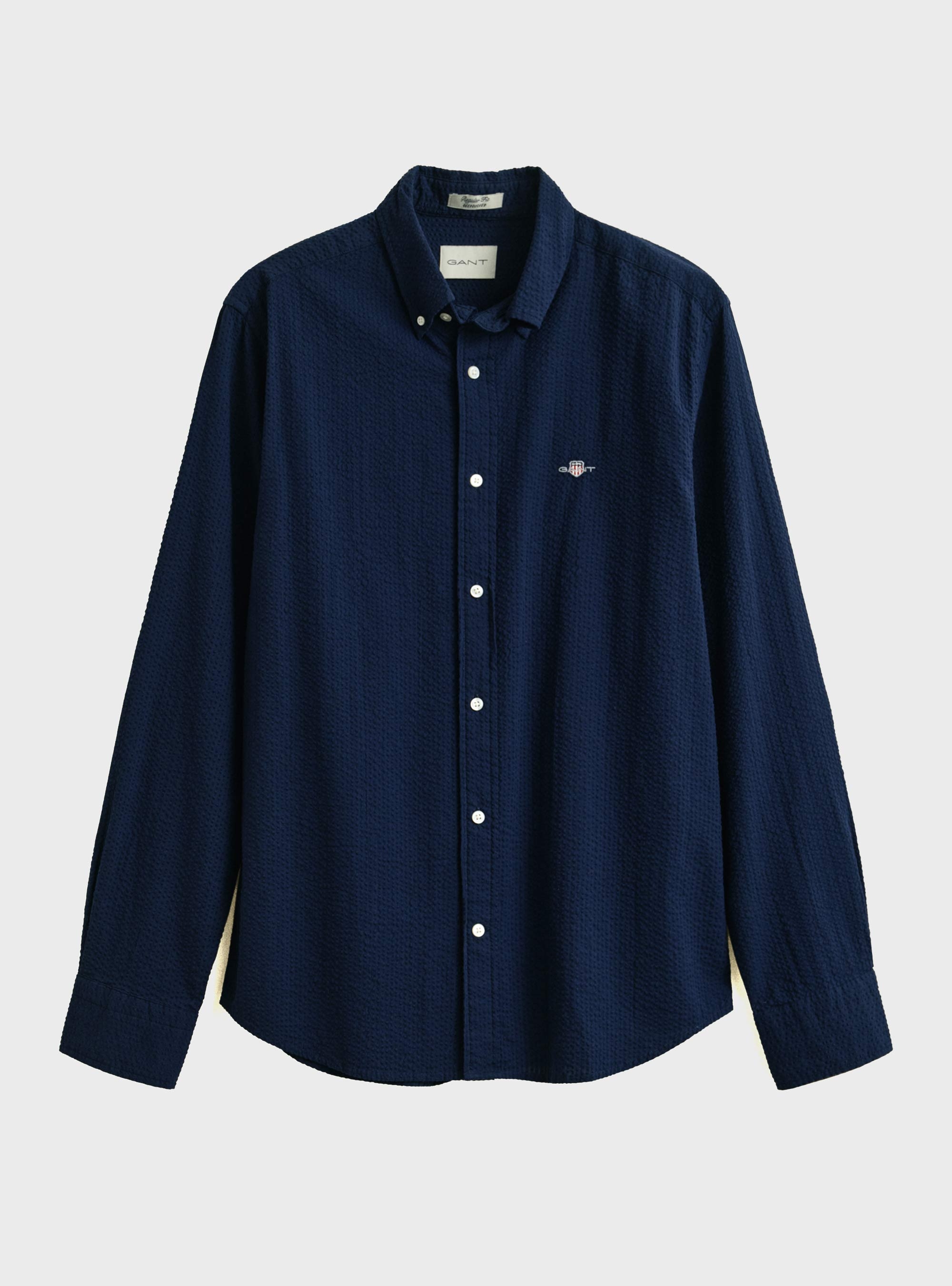 Gant Regular Fit Seersucker Shirt - Blue